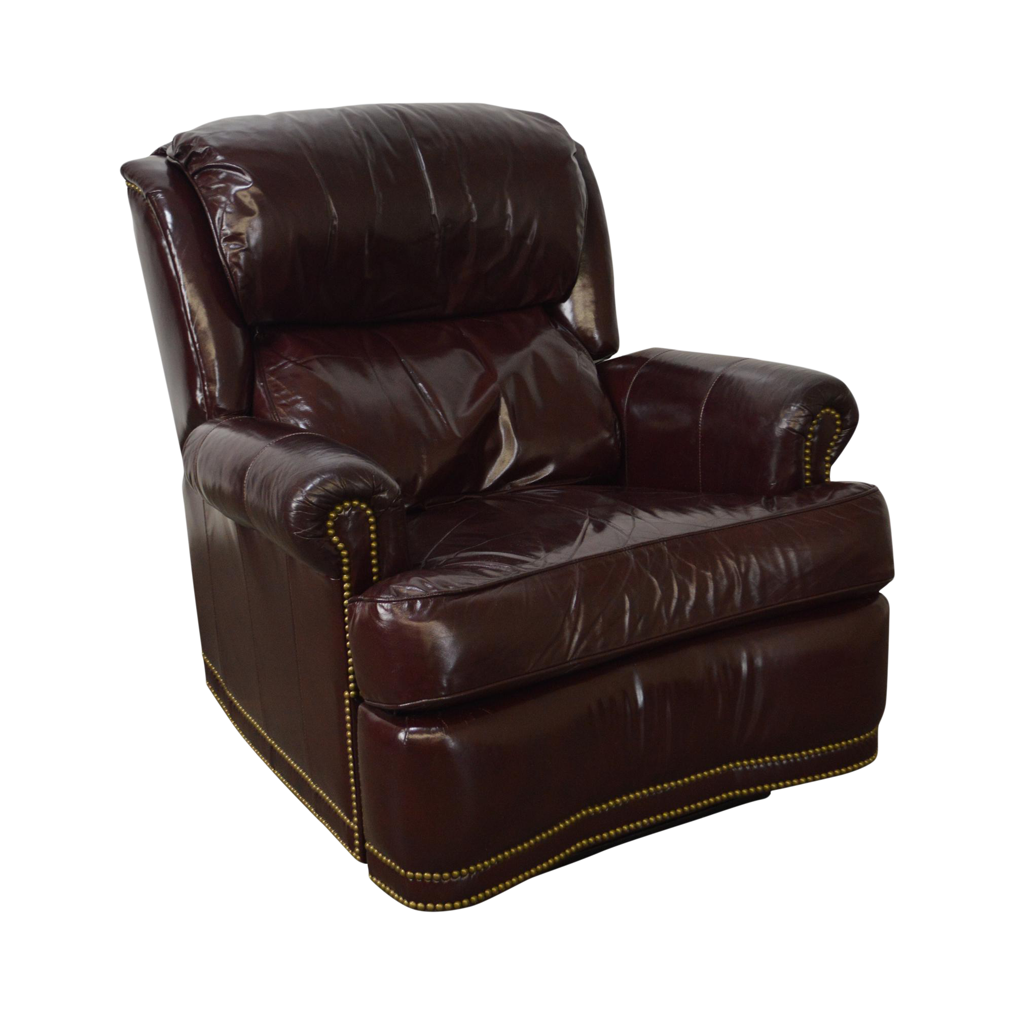 High Quality Oxblood Leather Recliner Lounge Chair Chairish