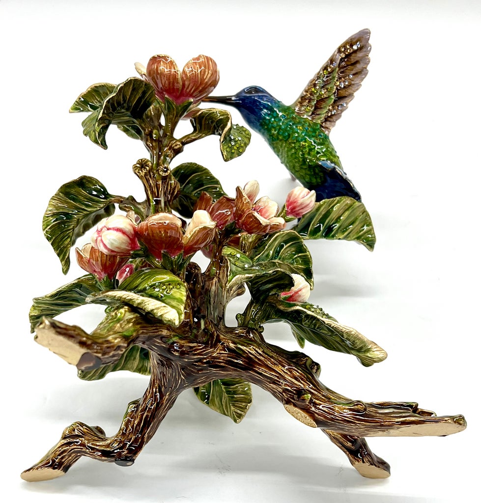 Jay Strongwater Dawn Hummingbird Tableau With Swarovski Crystals 