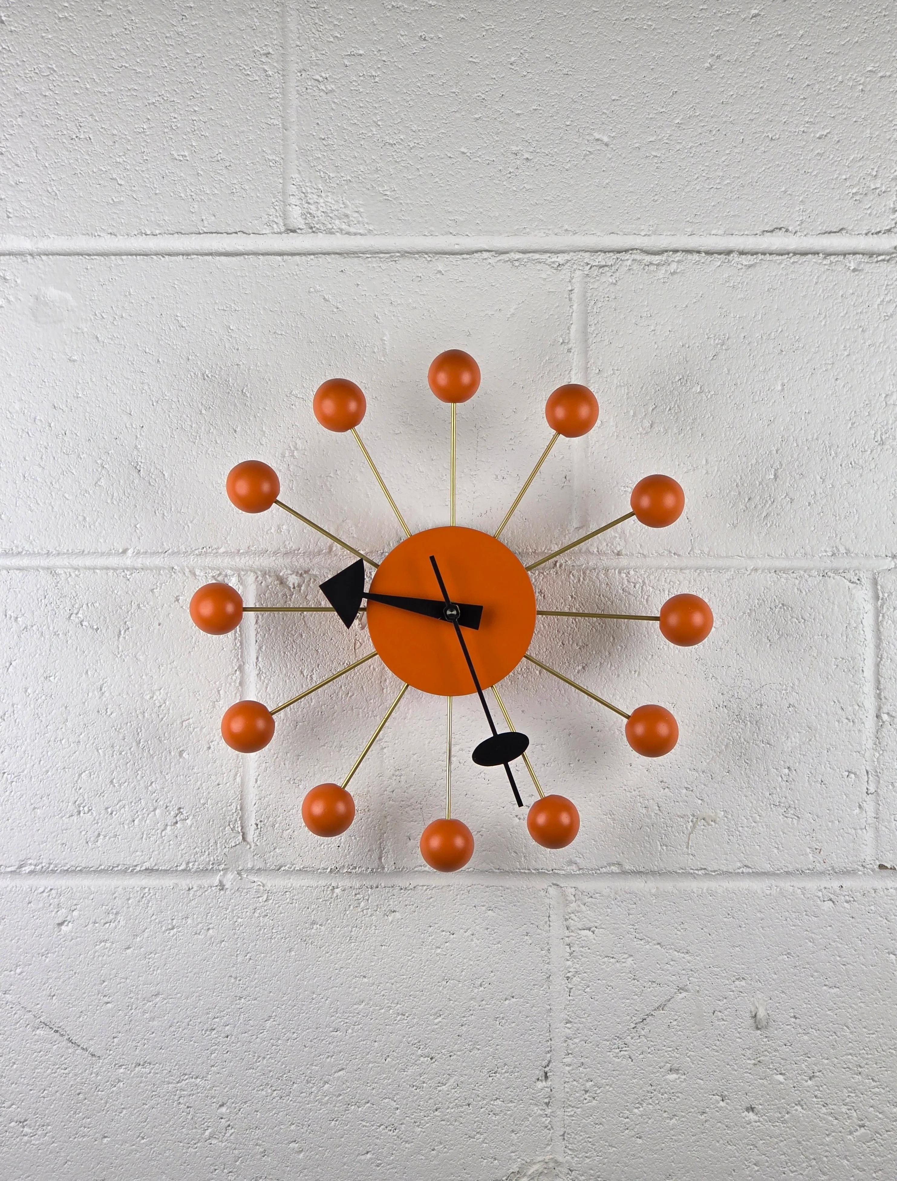 1990s George Nelson Orange Ball Wall Clock by Vitra | Chairish