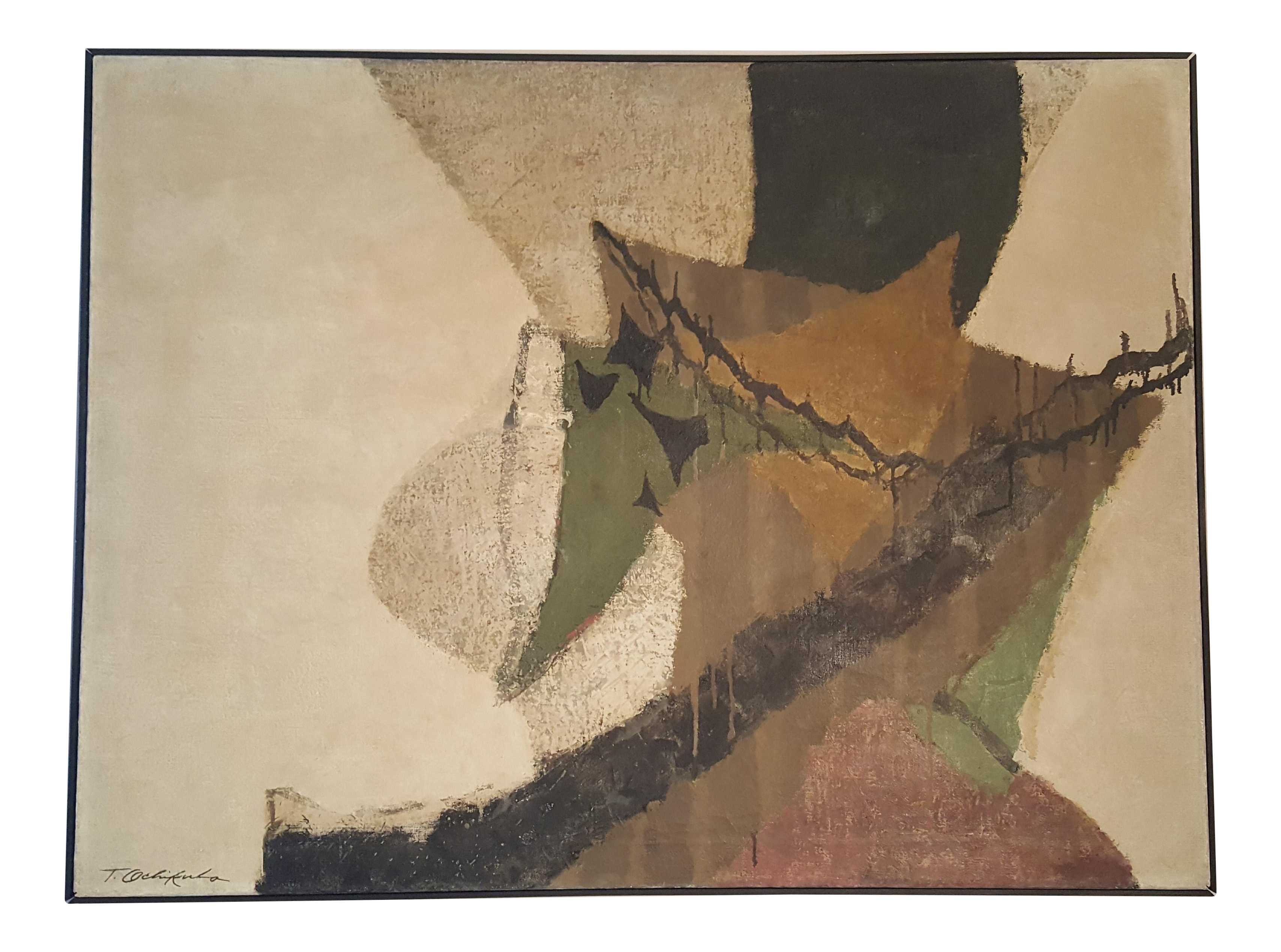 辰　oilpainting from Japan Vintage Original Oil On Canvas Signed Asian Japanese