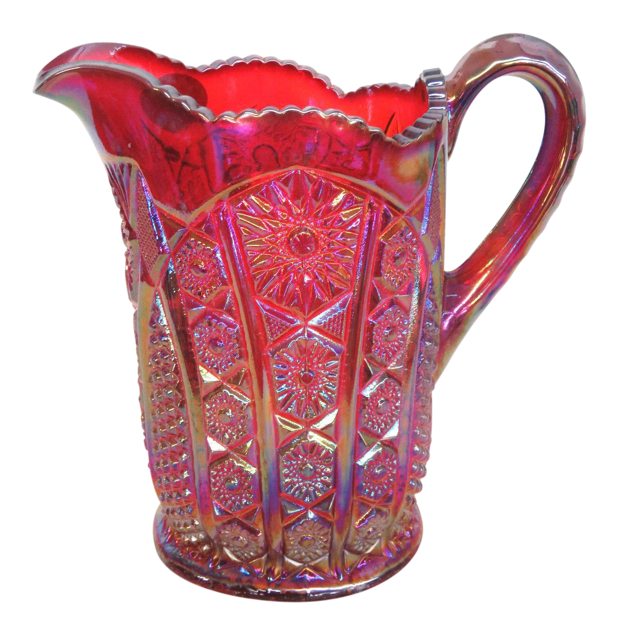 Indiana Carnival Glass Heirloom Sunset Iridescent Pitcher Chairish