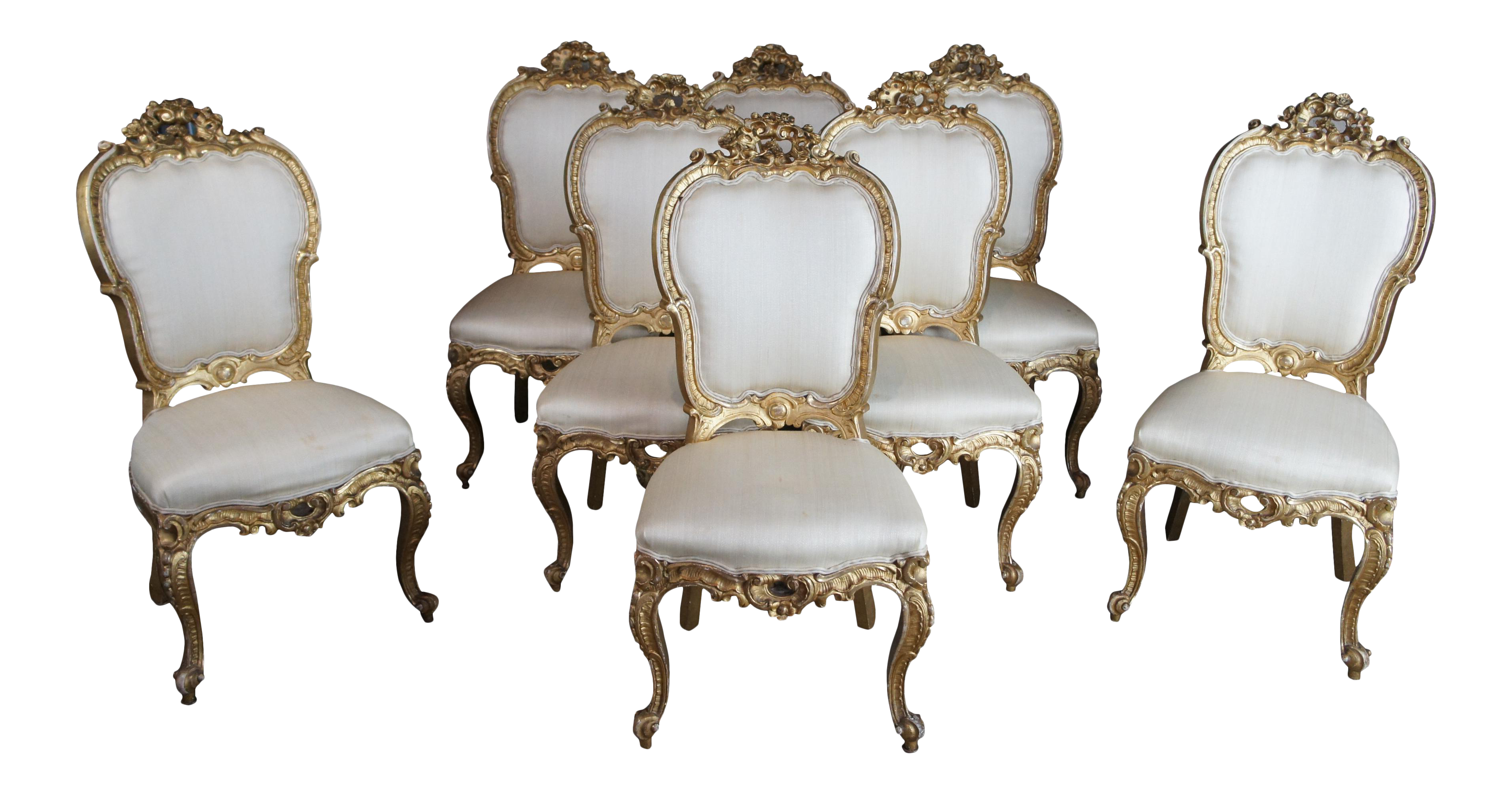 18th Century Baroque French Louis Xv Rococo Gilt Dining Chairs Set Of 8 Chairish