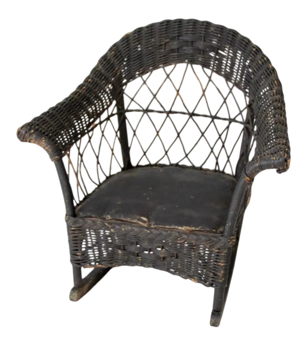 Antique Children's Wicker Rocking Chair Chairish