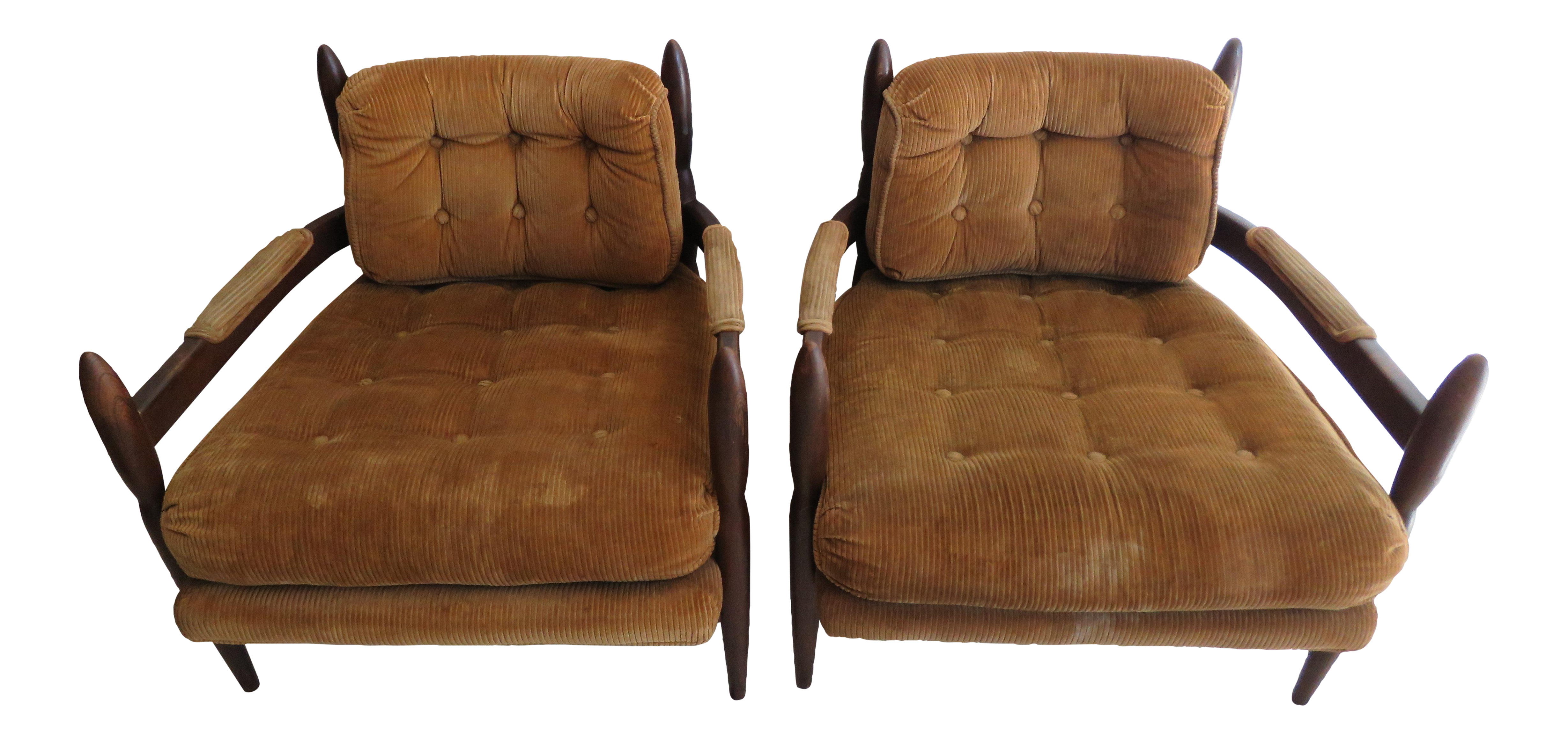 MidCentury Safari Style Club Chairs A Pair Chairish