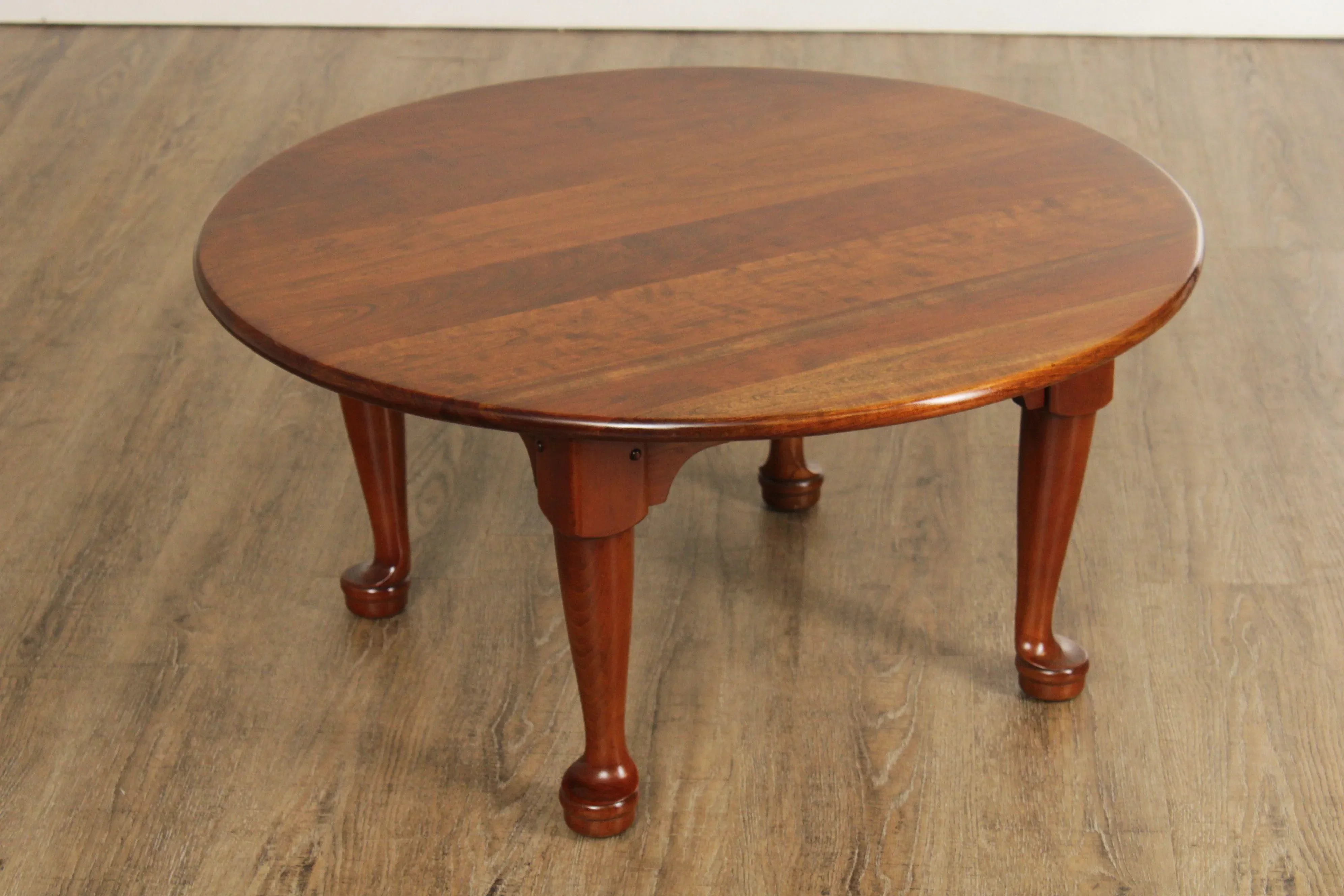 Vintage Stickley Queen Anne Style Round Cherry Coffee Table Chairish