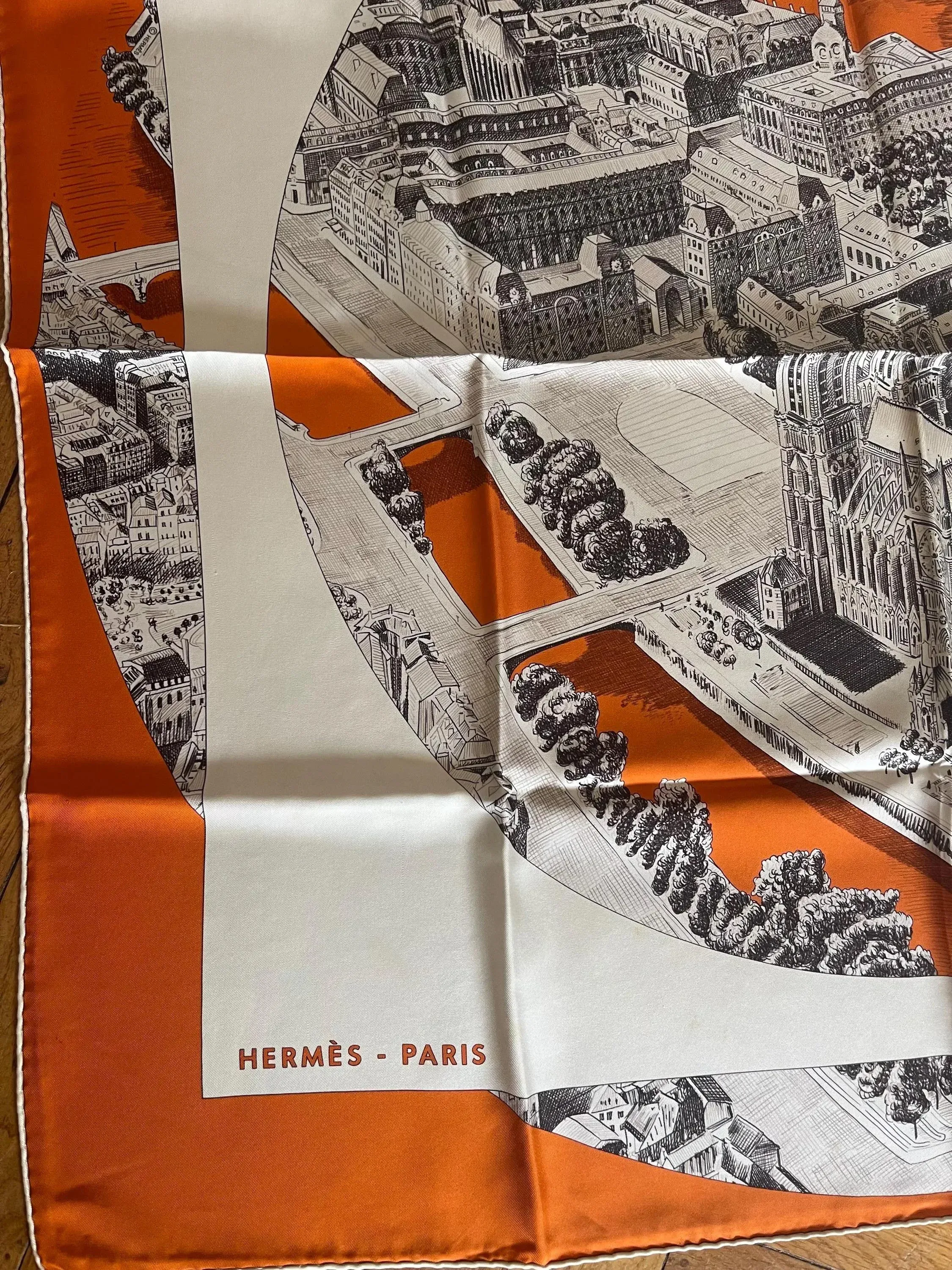 Hermes Regarde Paris Silk Scarf 2006 | Chairish