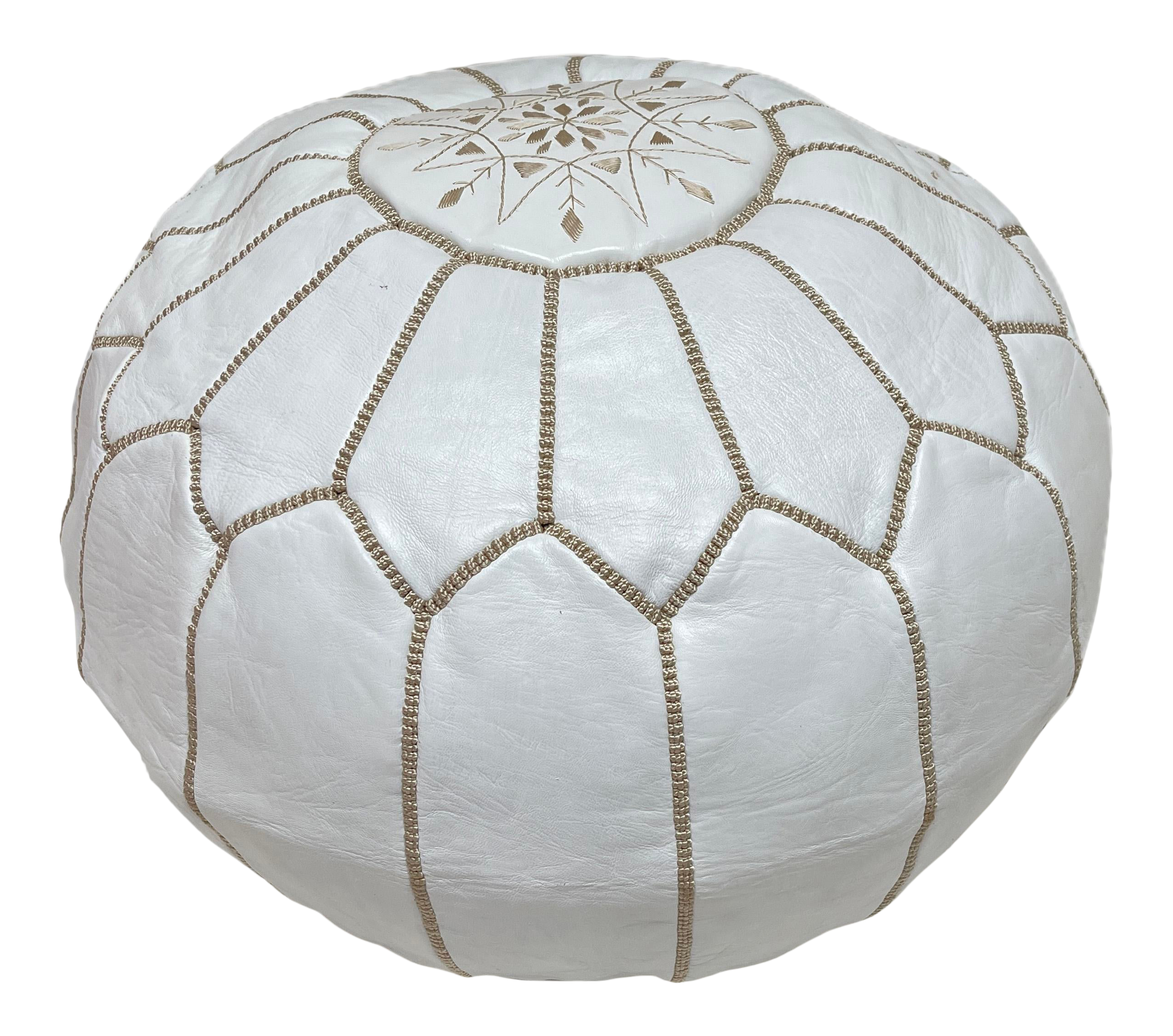 White 2024 moroccan pouffe
