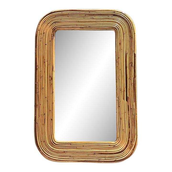 Vintage Tagged Gabriella Crespi Pencil Reed Mirror