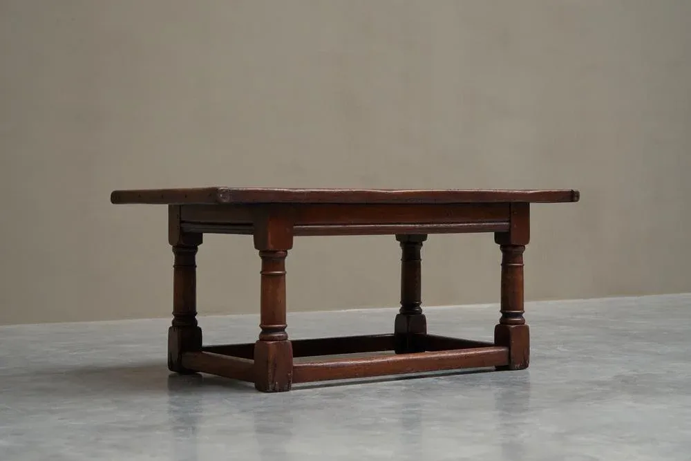 Antique Refectory Style Coffee Table in Oak, 19th Century