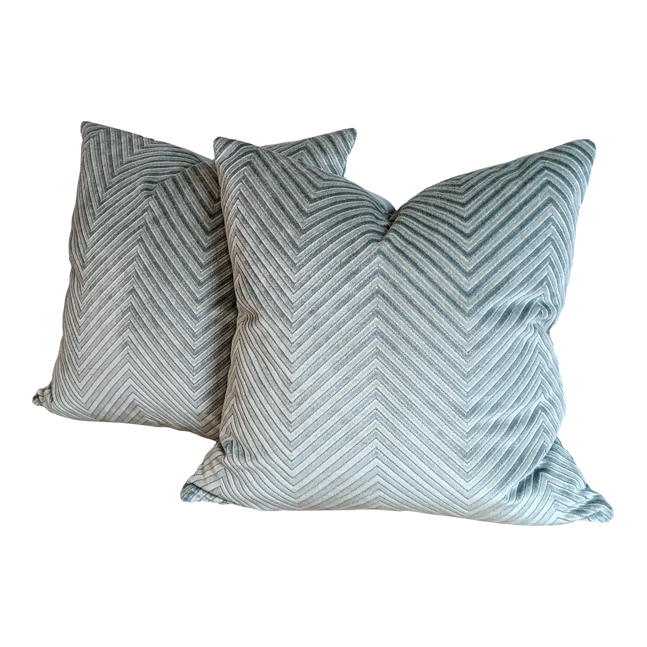 Kravet Zig and Zag Aqua Velvet Pillow Covers Set of 2 Chairish