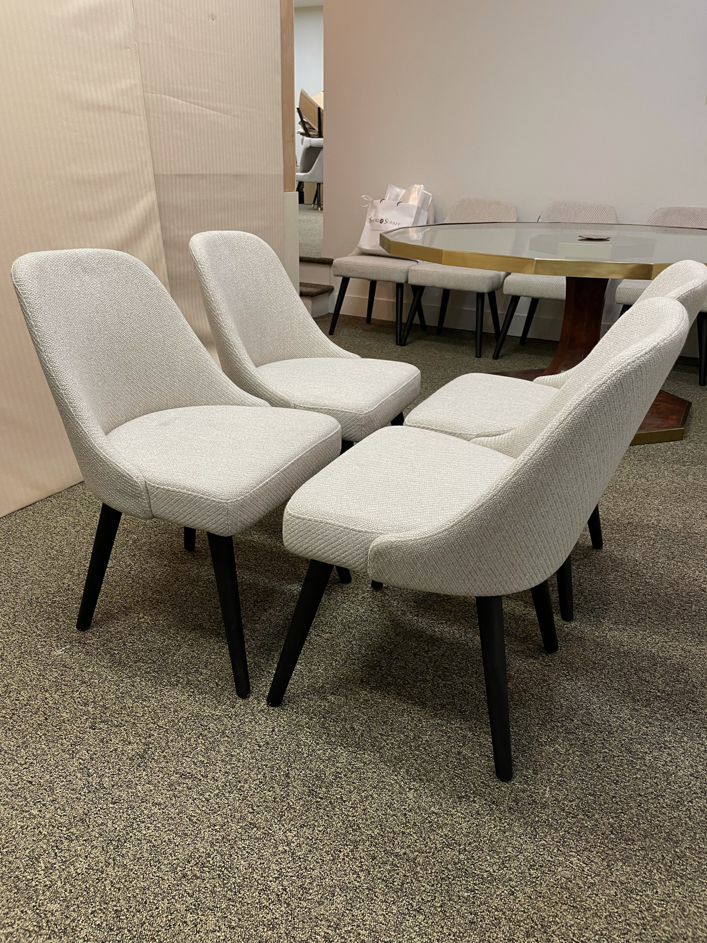 Contemporary West Elm Upholstered Dining Chairs Set of 4 Chairish