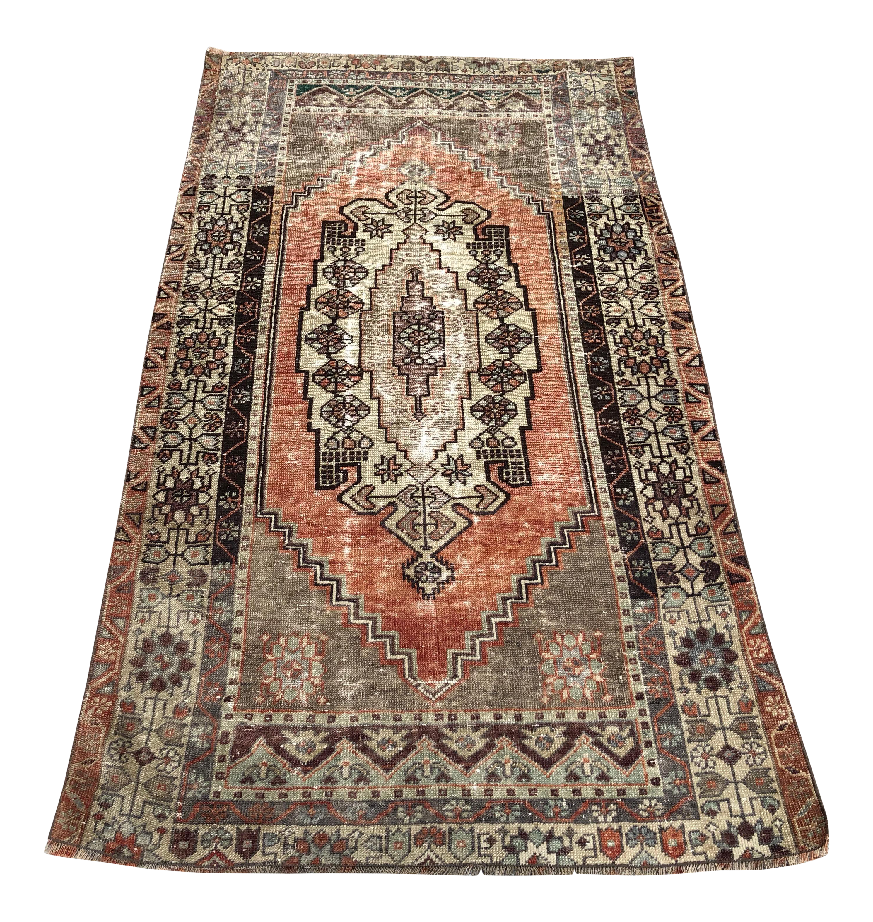 Vintage Decorative Turkish Area Rug 3 8x6 5 Chairish