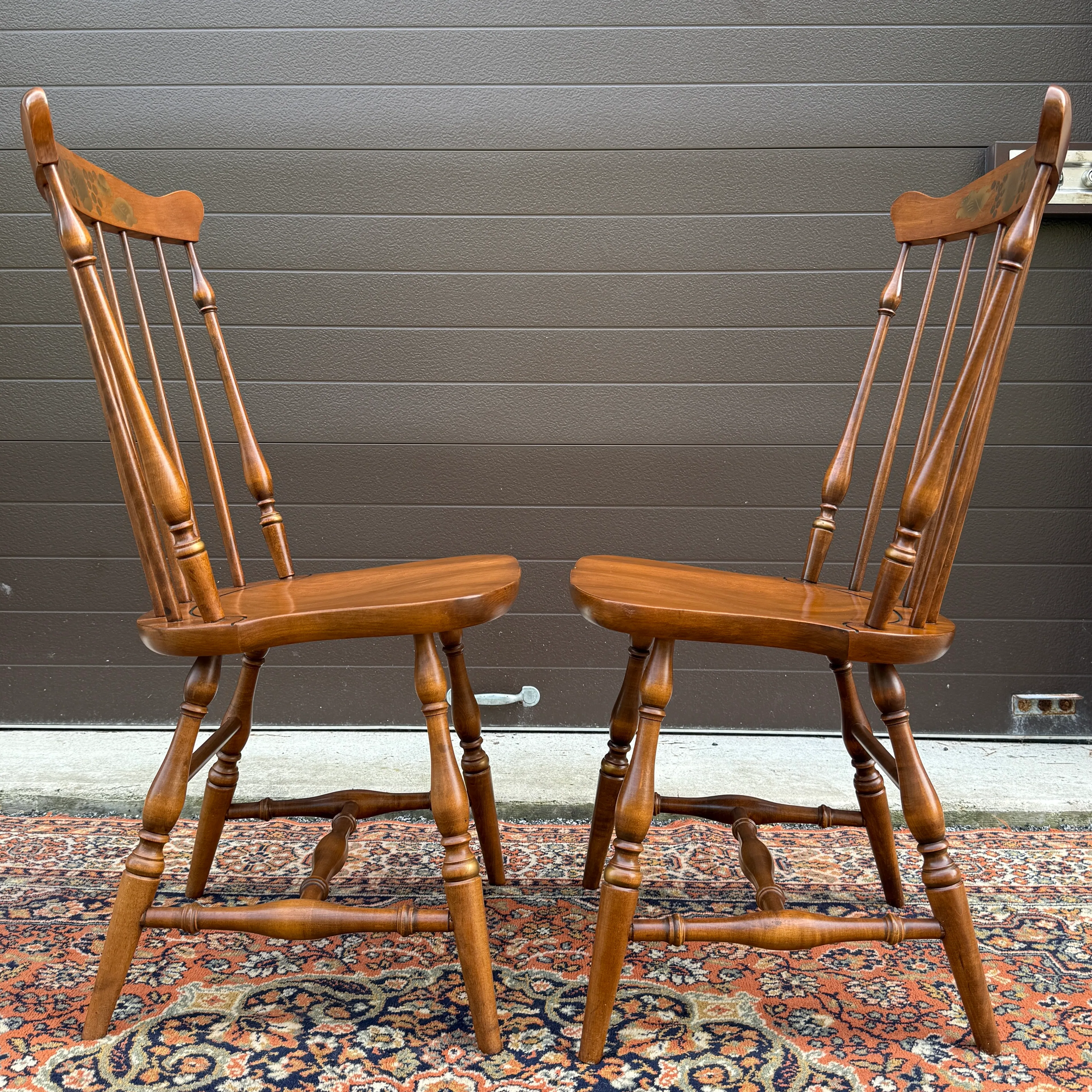 Vintage Hitchcock Traditional Stenciled Maple Fan Top or Comb