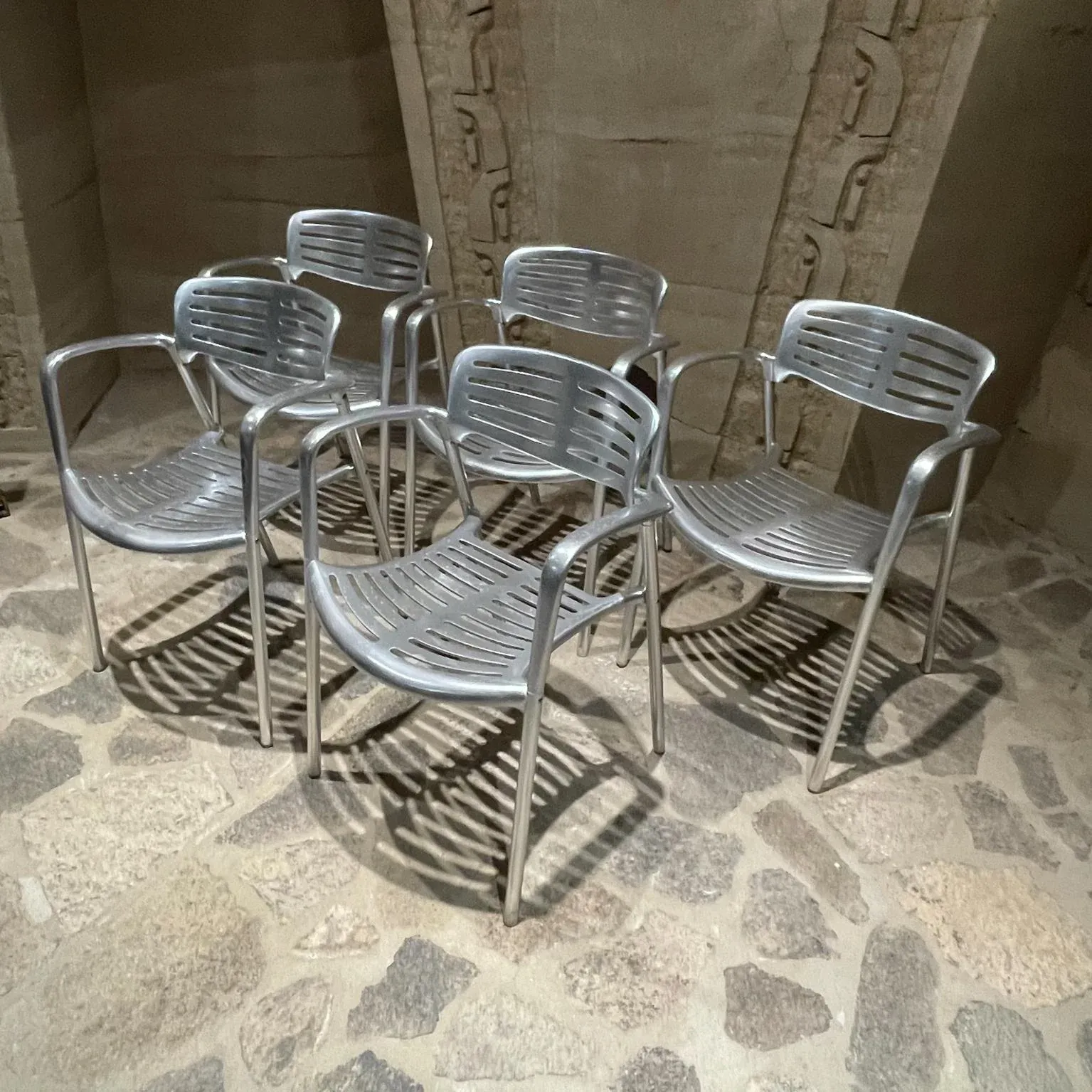 AMAT TOLED Jorge Pensi/トレド アルミ　アームチェア Toledo, Metal Chair by Jorge Pensi for Amat 3, Spain, 1980s