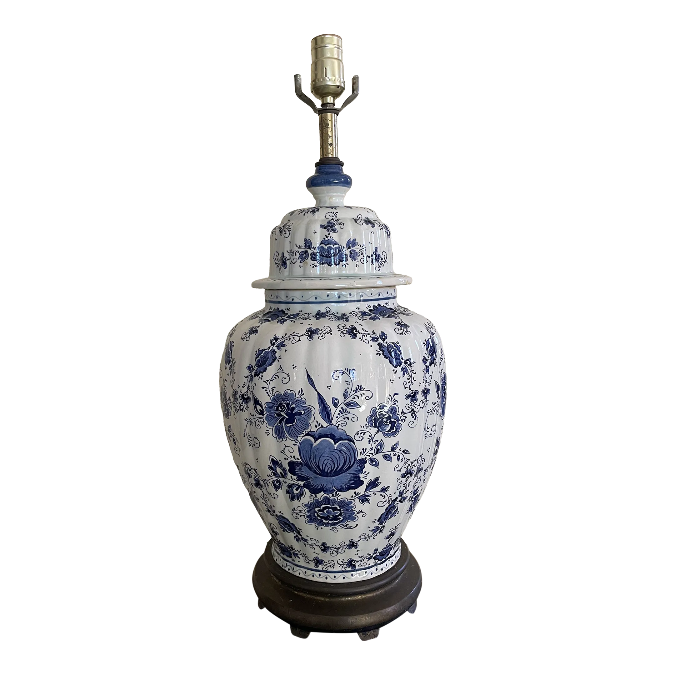 Large Delft Ginger Jar Lamp Chairish
