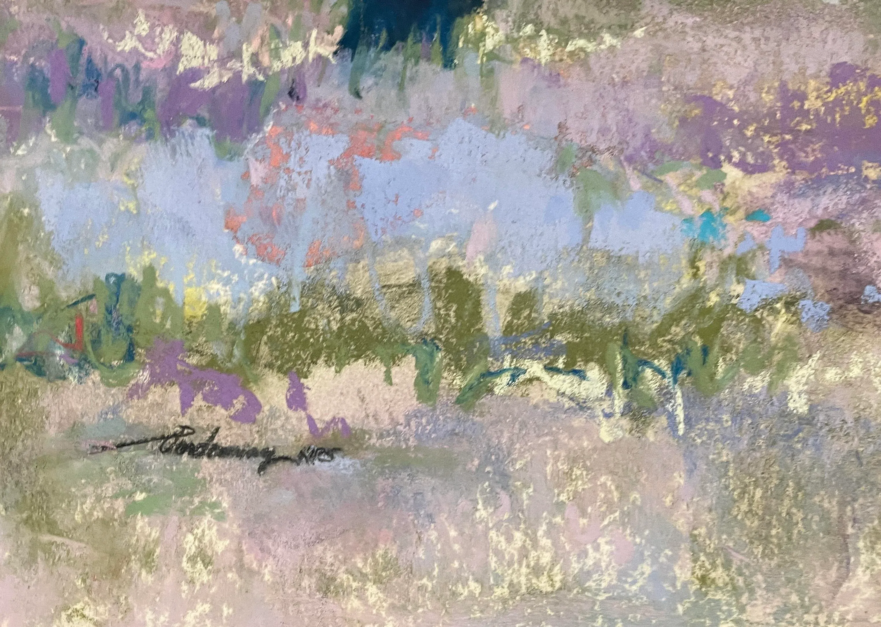 Lavender Fields Landscape Pastel by Susan Glendenning