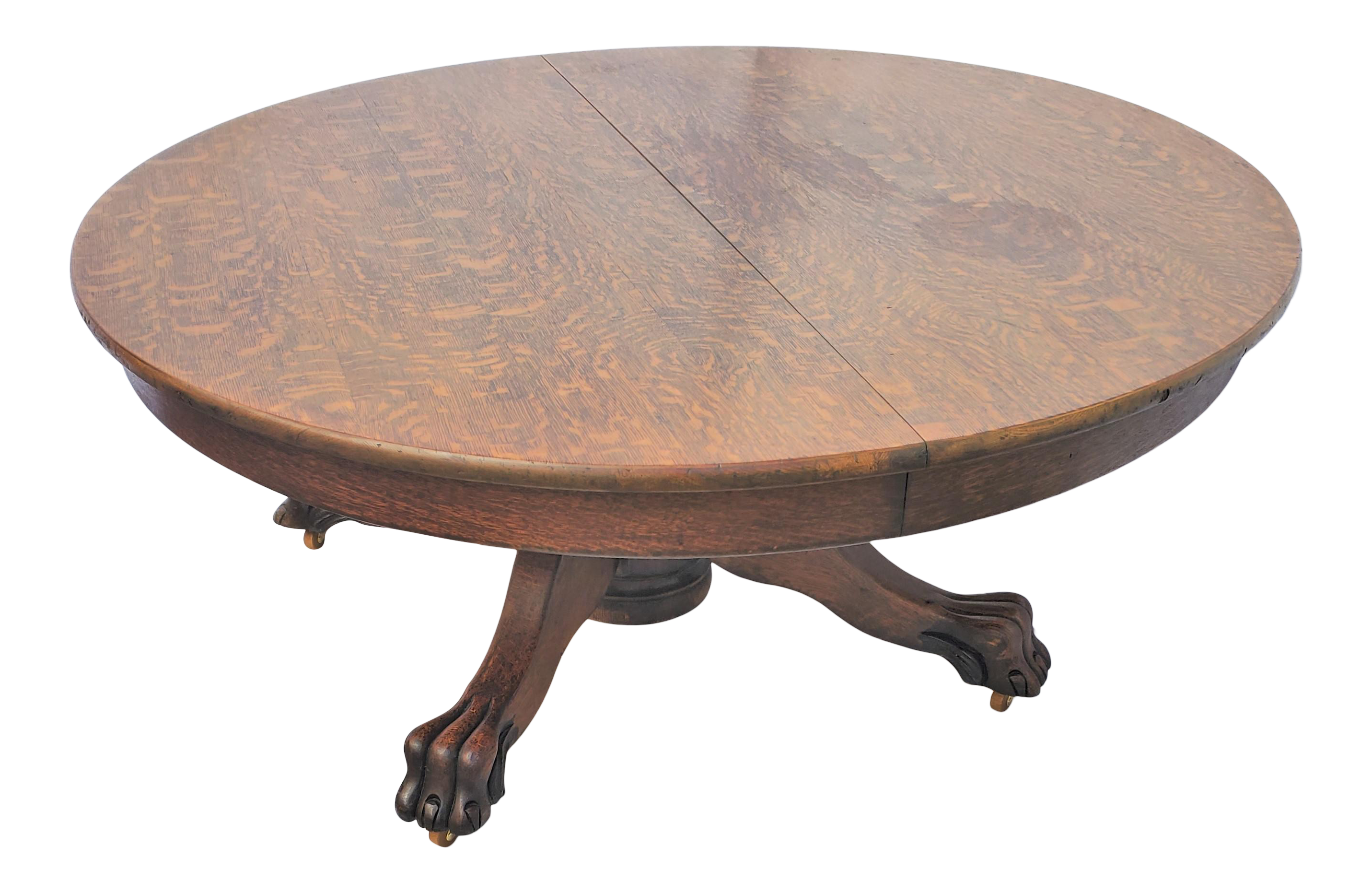 Antique Victorian American Tiger Oak Round Coffee Table Chairish