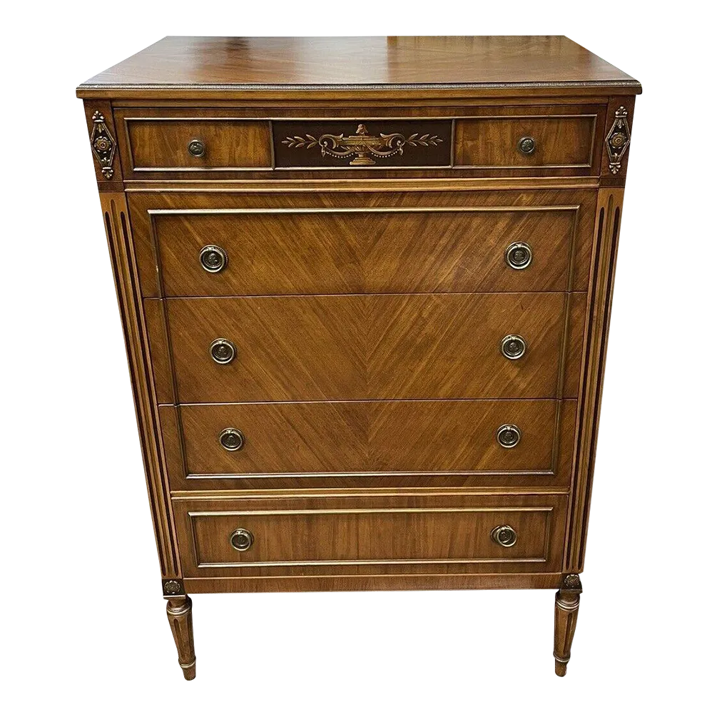 Early 20th Century Antique Sligh Mahogany 5 Drawers Chest of Drawers ...