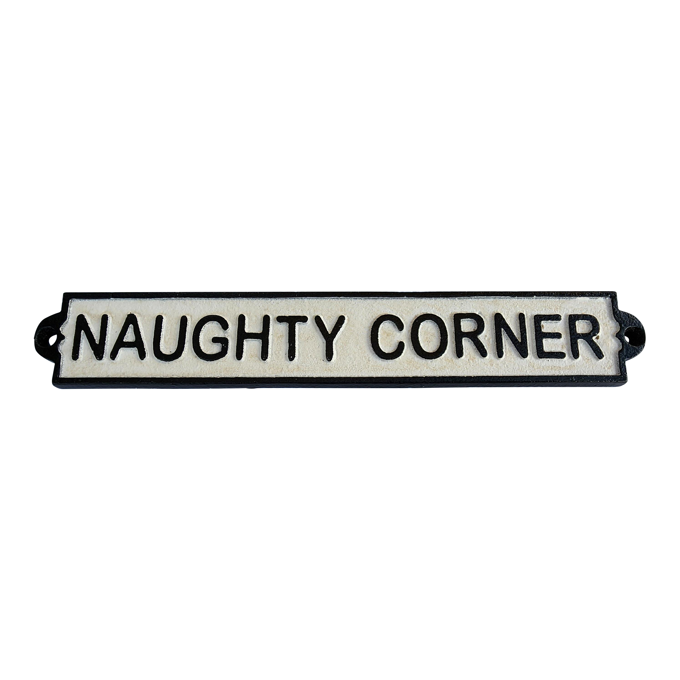 Vintage Cast Iron Sign "Naughty Corner" Chairish