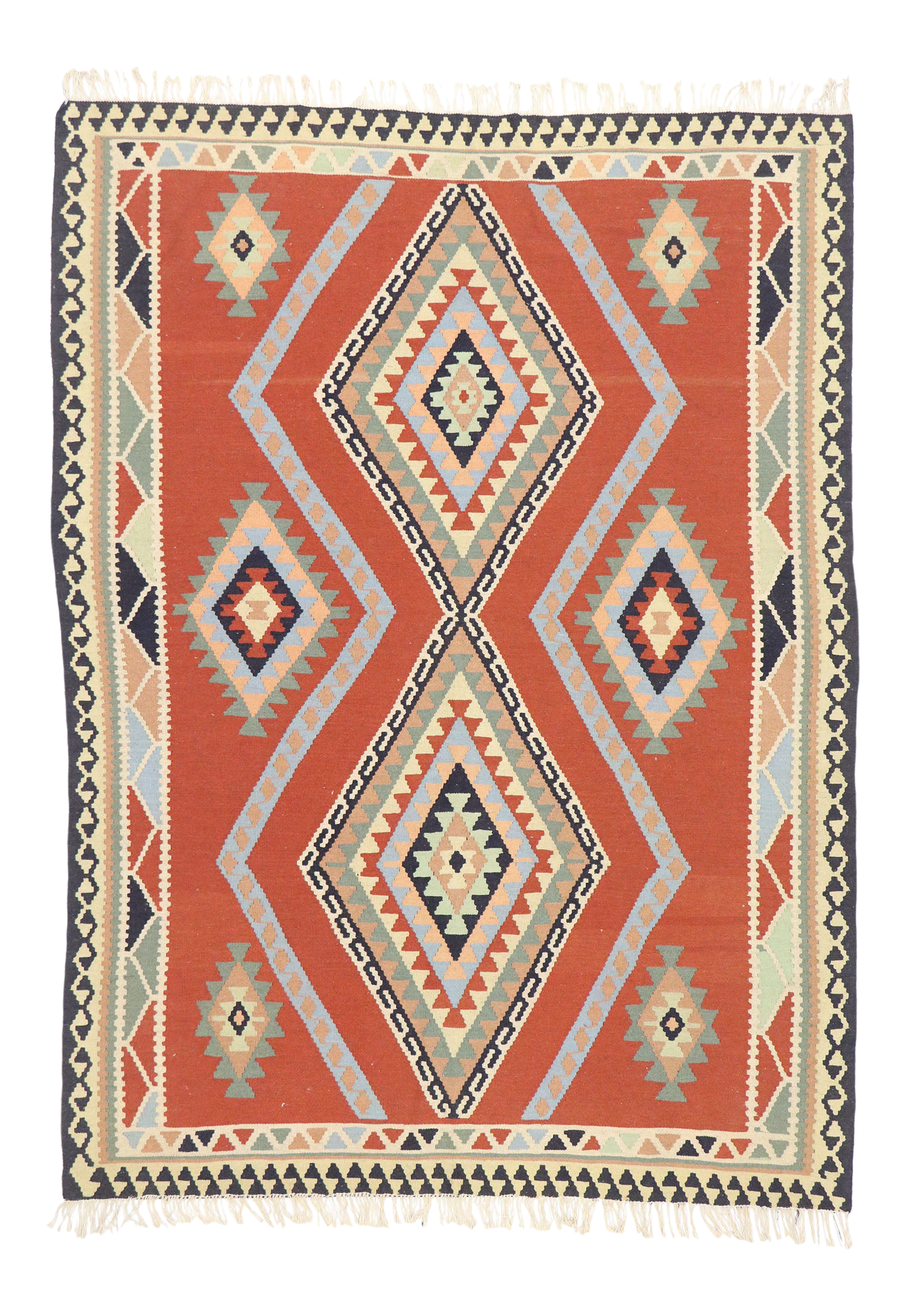Vintage Persian Shiraz Kilim Rug - 05'07 X 07'08 | Chairish