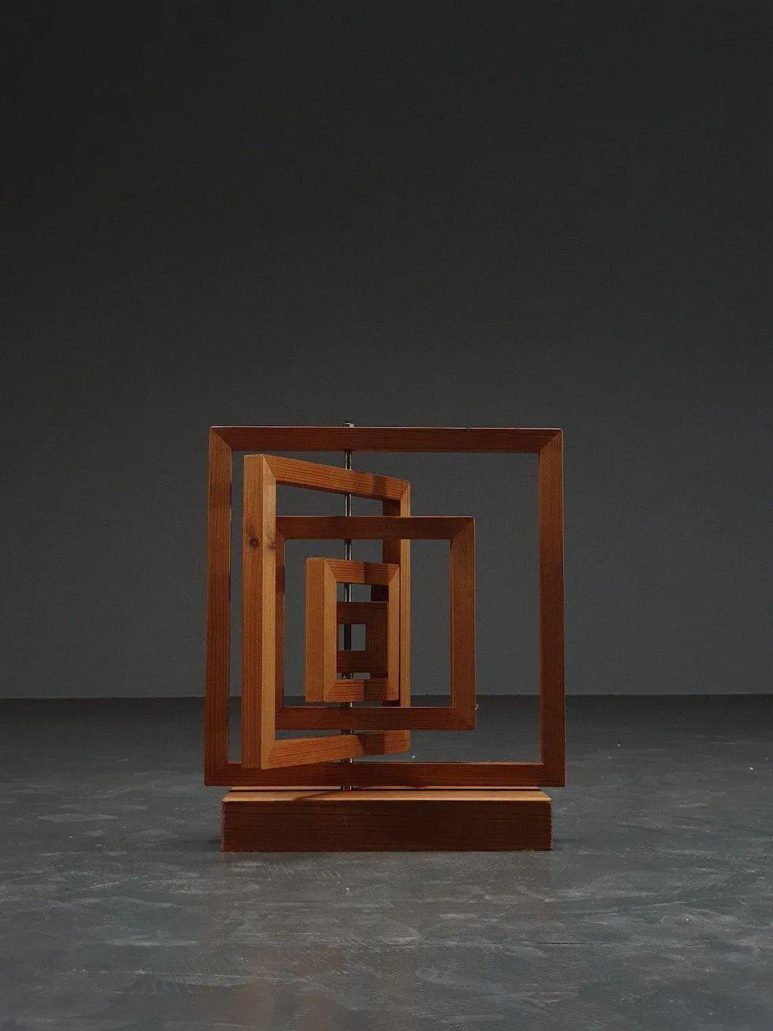Dutch Artist, Geometric Sculpture, 1960s, Wood & Iron