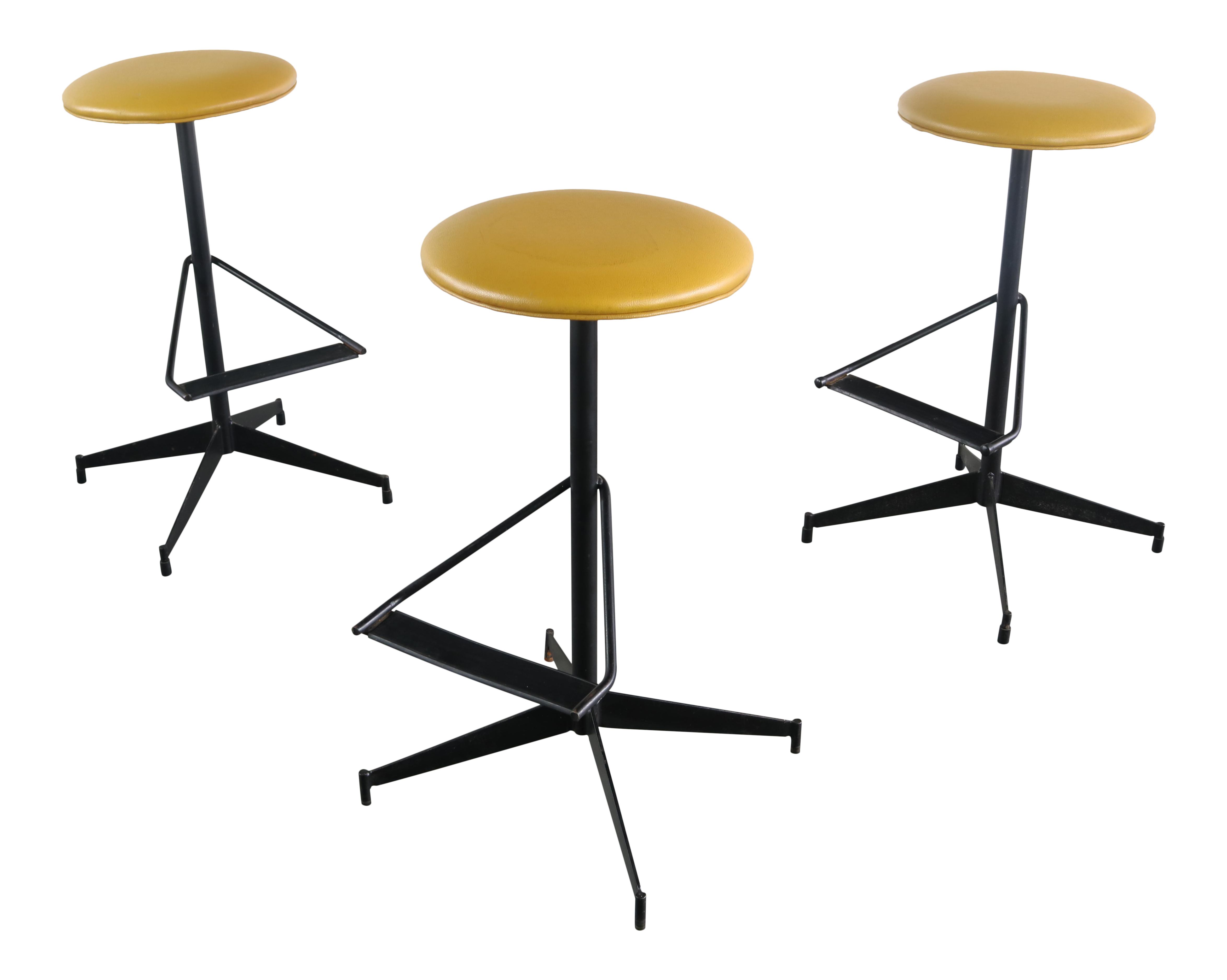 set of three 3 atomic vintage costco bar stools