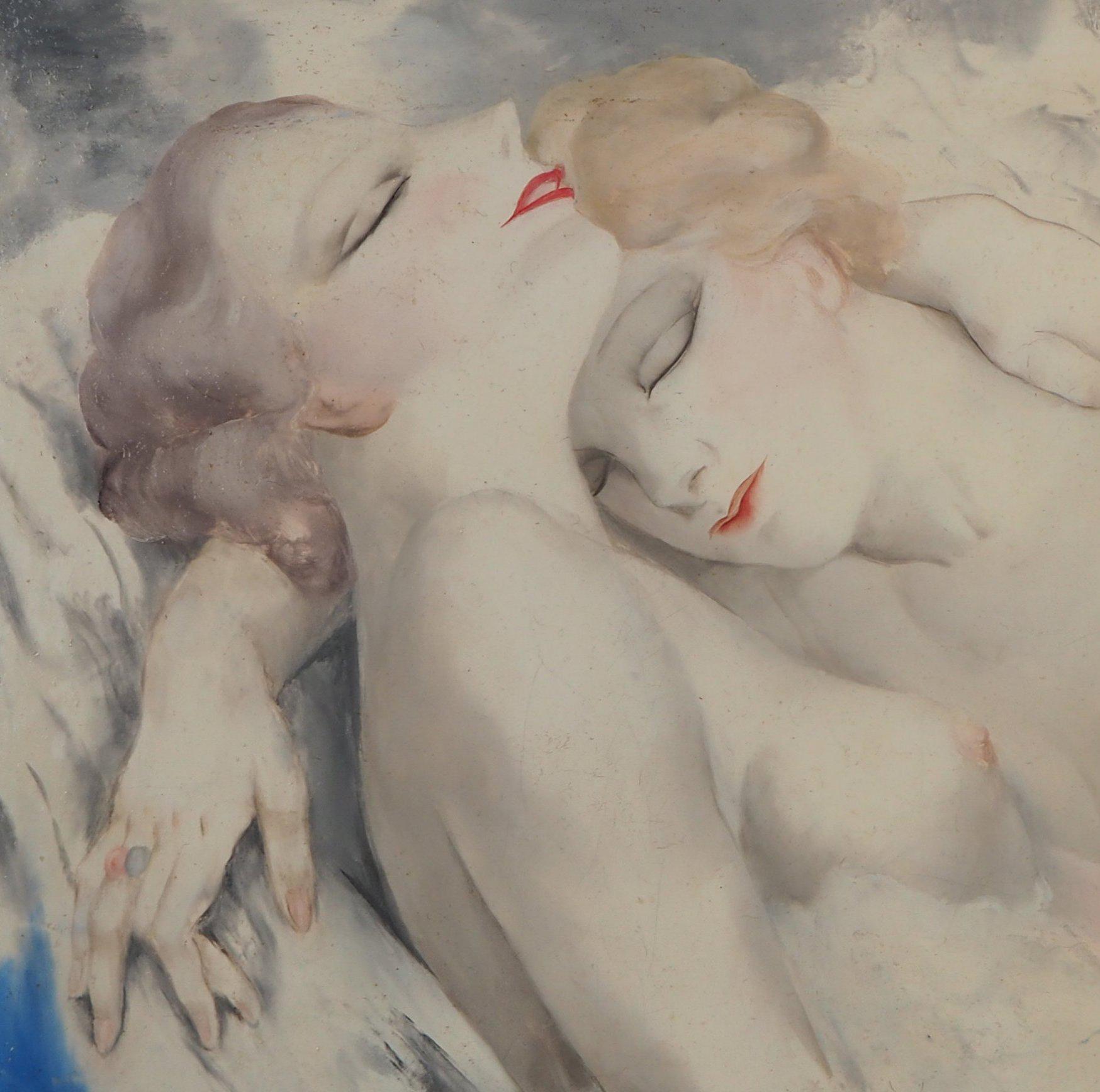 Micao Kono, Sleeping Ballerinas, Oil on Canvas