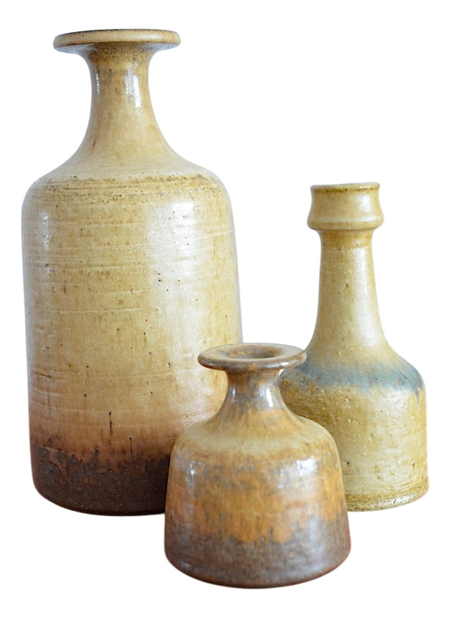 Vintage German Vases by Rudi Stahl, 1970s, Set of 3