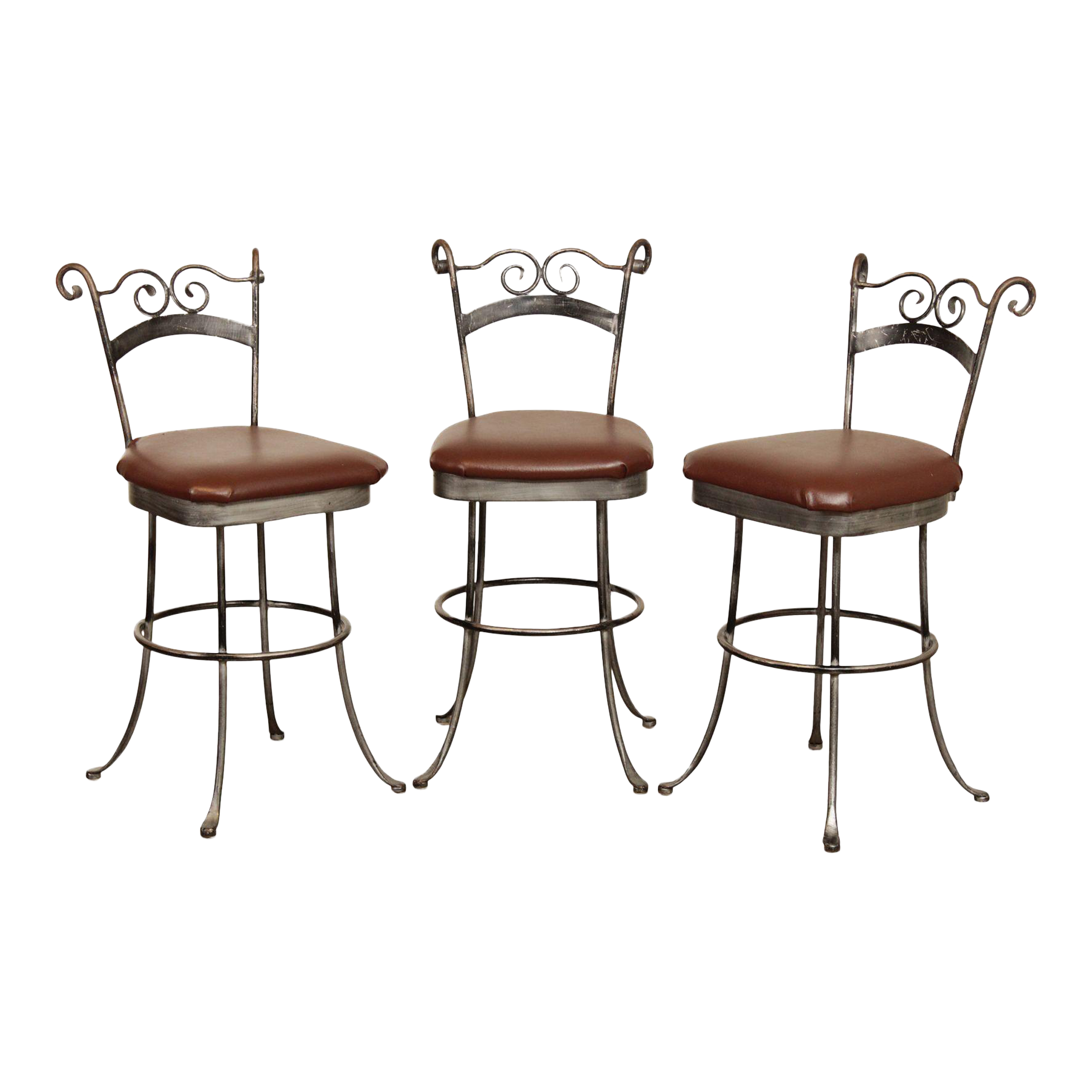 Vintage Iron Swivel Counter Stools Set of 3 Chairish