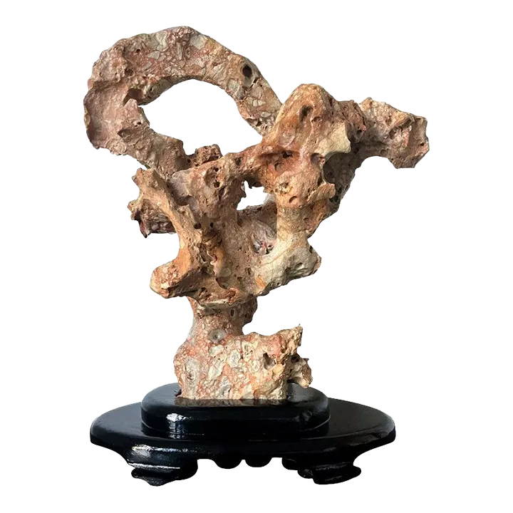 Early 20th Century Chinese Scholar Stone Taihu Rock on Wood Stand ...