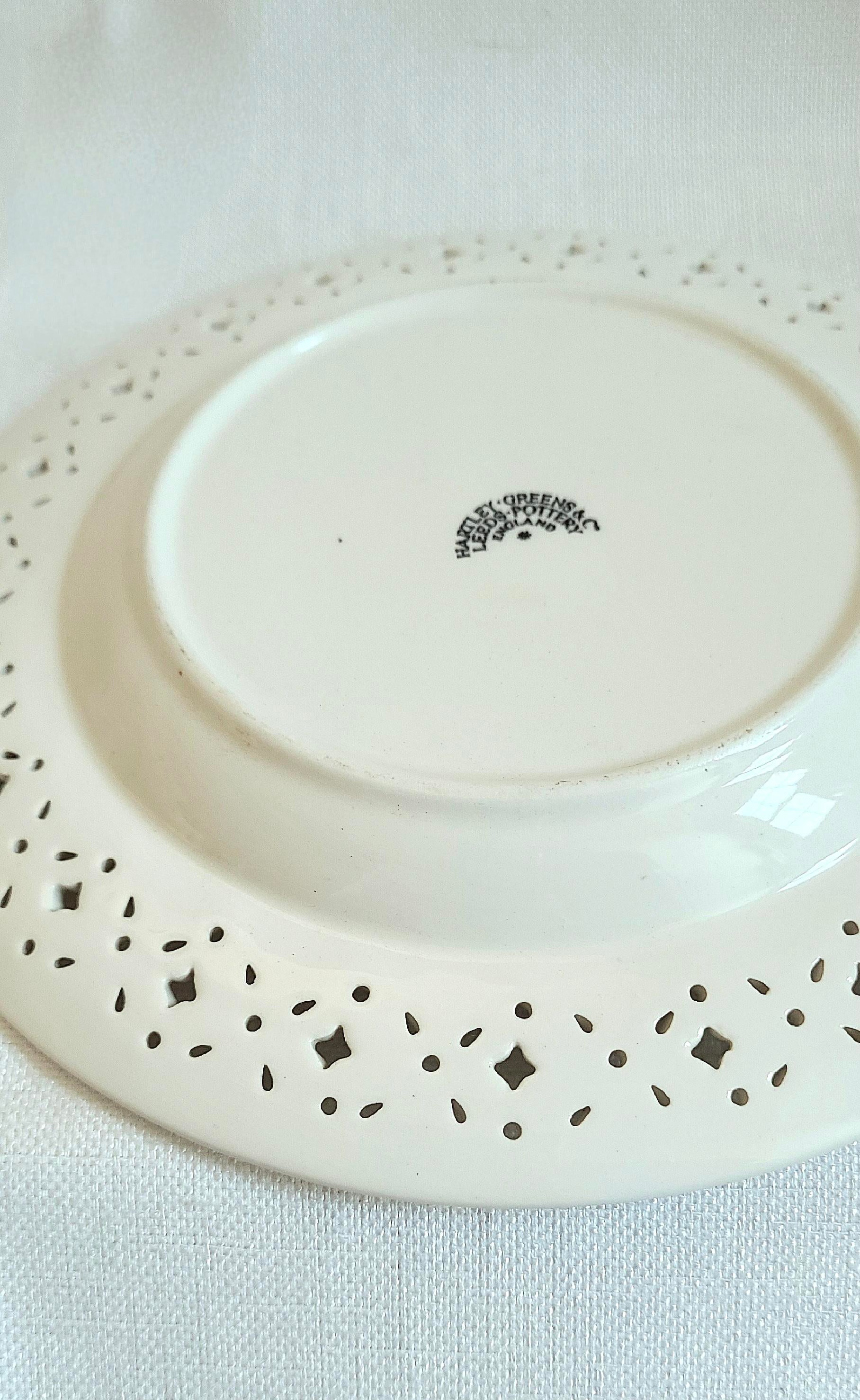 Hartley Greens & Co. Leeds Pottery 3 Piece Set of Creamware