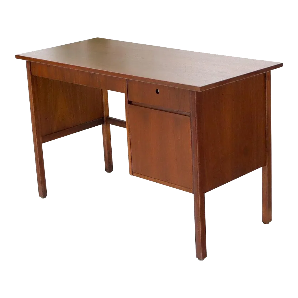 Danish Mid Century Modern Petit Single Pedestal Desk Two Drawers Chairish