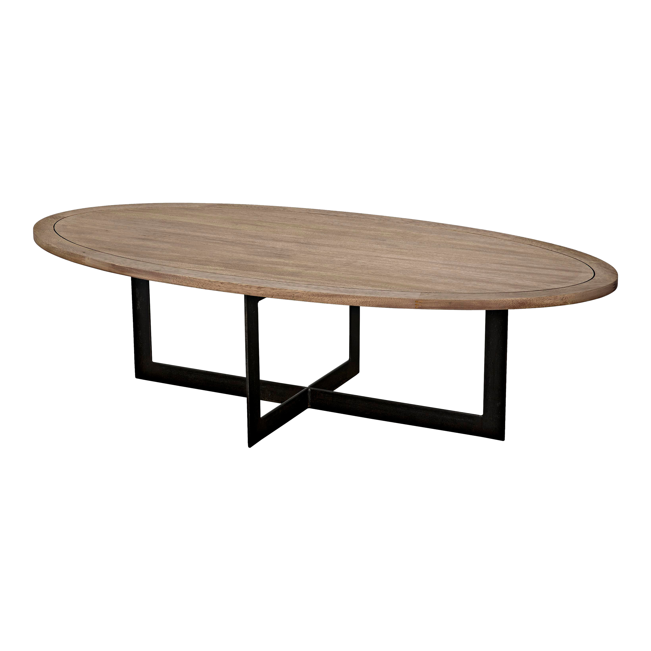Gauge Walnut Coffee Table in Metal in Washed Walnut Chairish