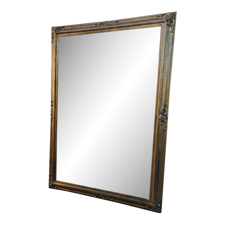 Vintage 1980s French Victorian Style GoldGilded Framed Beveled Wall