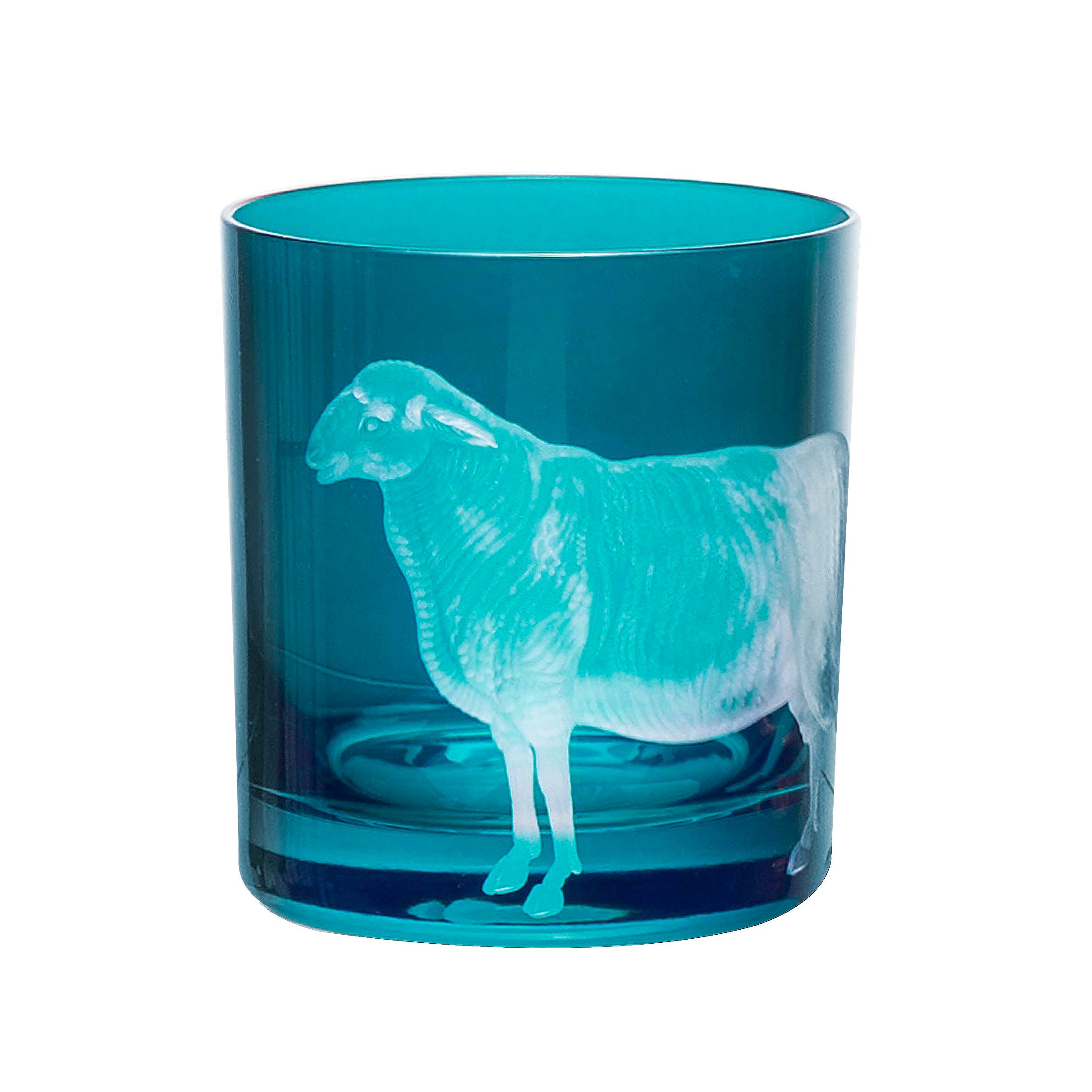 ARTEL Barnyard Collection Classic Farm Animal Double Old Fashioned Glasses in Assorted Colors - Set of 6GRL Diamond Pattern Cardigan