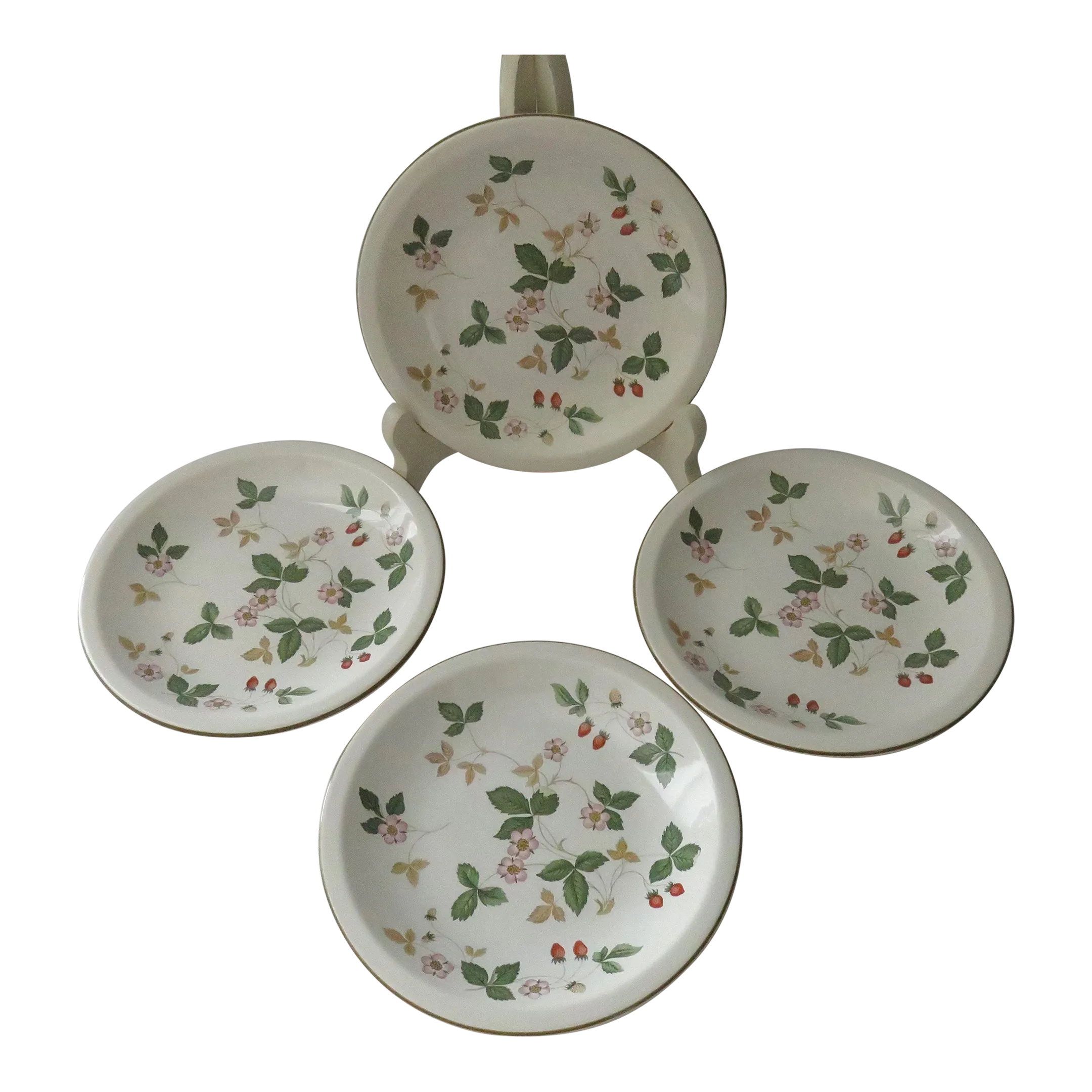  WILD STRAWBERRY プレート皿5枚セット 大1中4 1960s Wedgwood Wild Strawberry Earthenware Bread/Dessert Plates