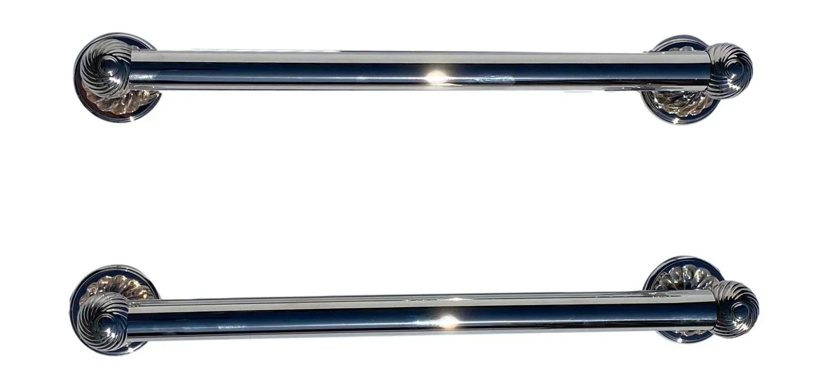 Thg Paris Nickel Towel Bars With Crystals & Nickel Robe Hook With Crystal - 3 Pieces