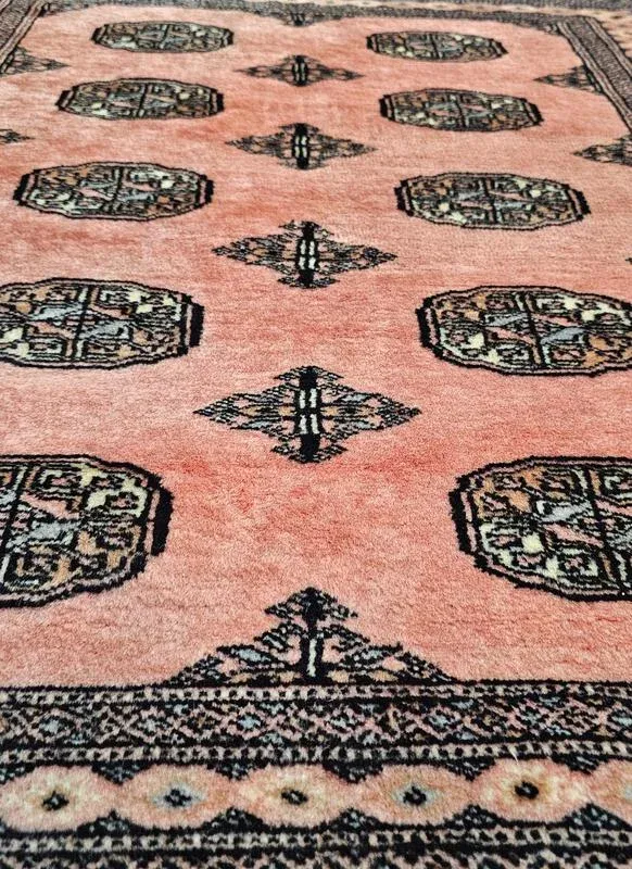 Vintage Hand-Knotted Bokhara Rug, 1950s