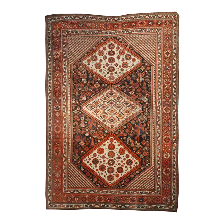 Late 19th Century Ghashghai Rug | Chairish