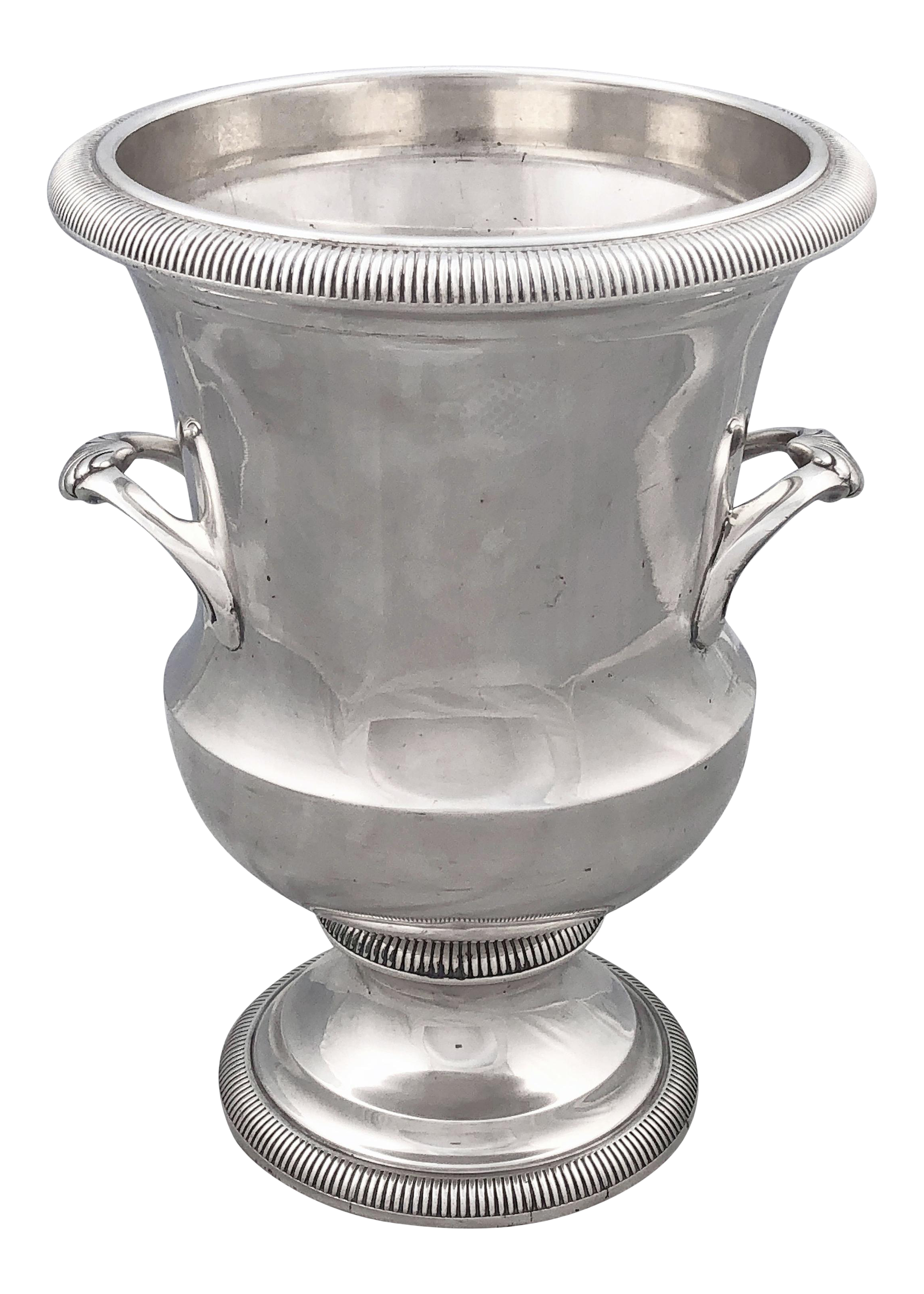 large silver champagne bucket