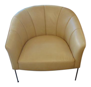Tan leather online bucket chair