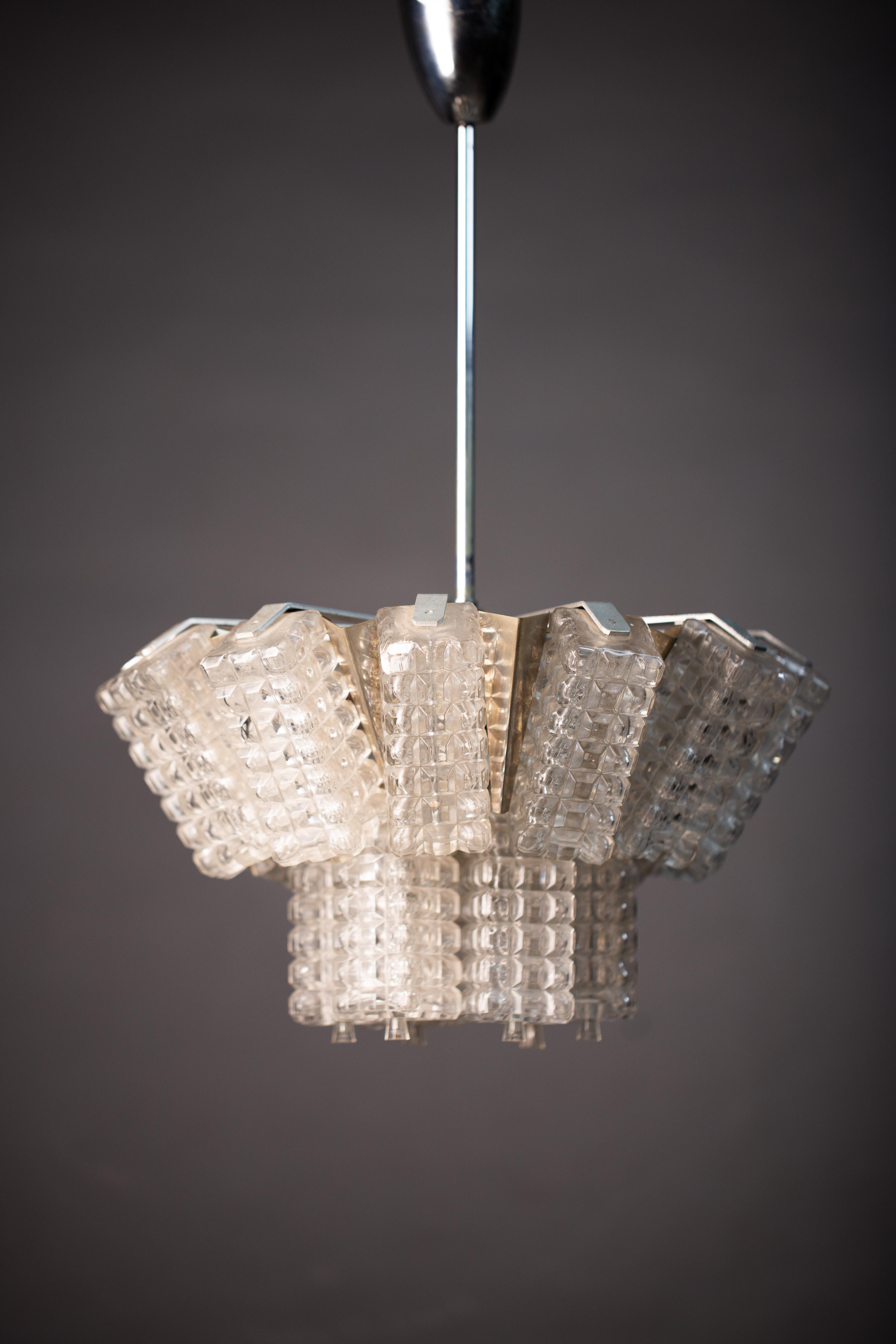 Vintage Austrolux Glass Pendant Light, 1960s