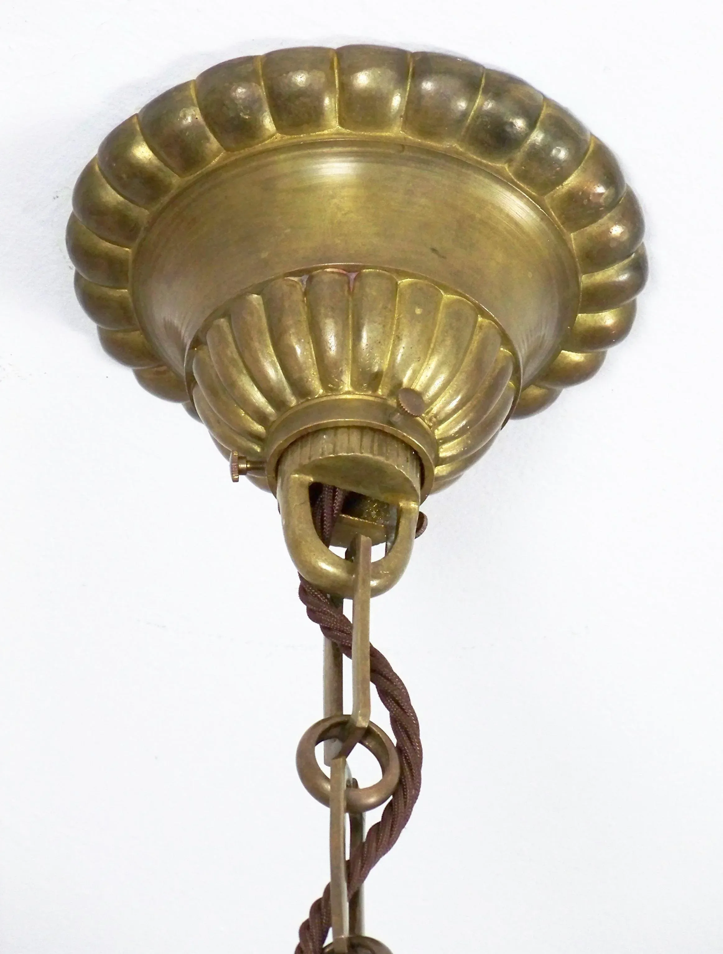 Brass Chandelier & Wall Light, 1900