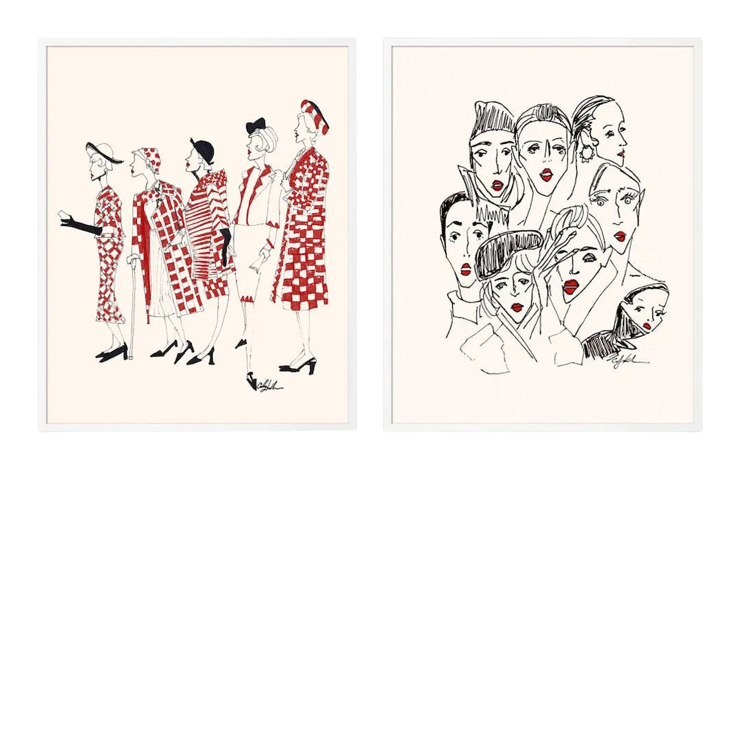 The Cartorialist Diptych in White Frame, Small Art Prints, Set of 2 Chairish