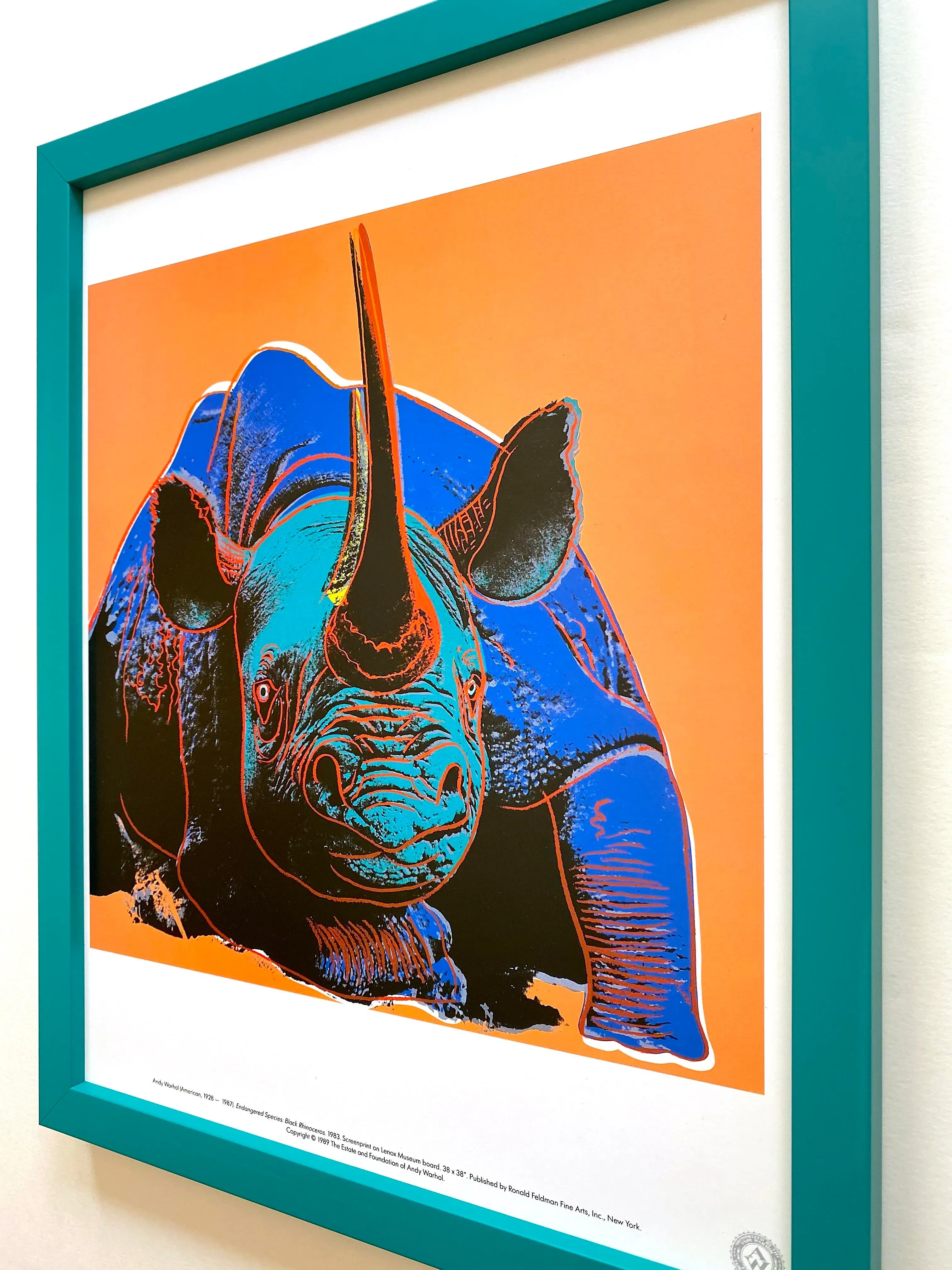 Andy Warhol Estate Vintage 1989 Endangered Species Framed