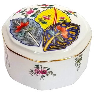 lithographアントニーニ【錫のポット】 1977 Seymour Mann Chinese Porcelain Tobacco Leaf Trinket Box