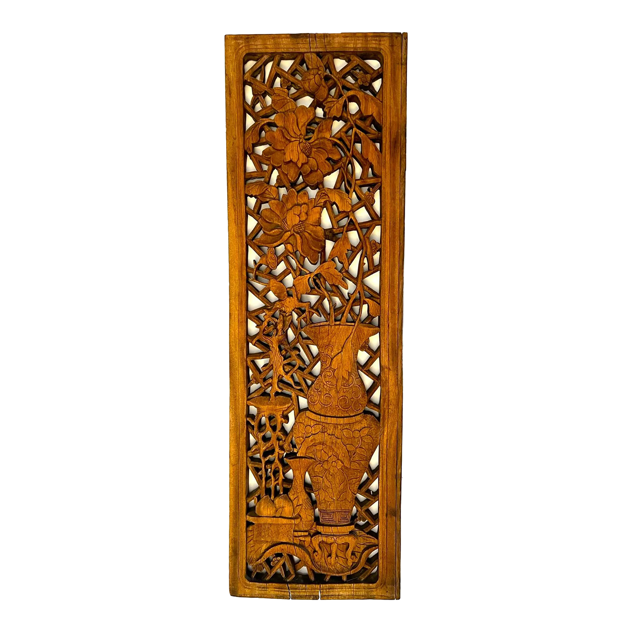 Hand Carved Chinese Antique Panel on the Theme of 100 Antiques