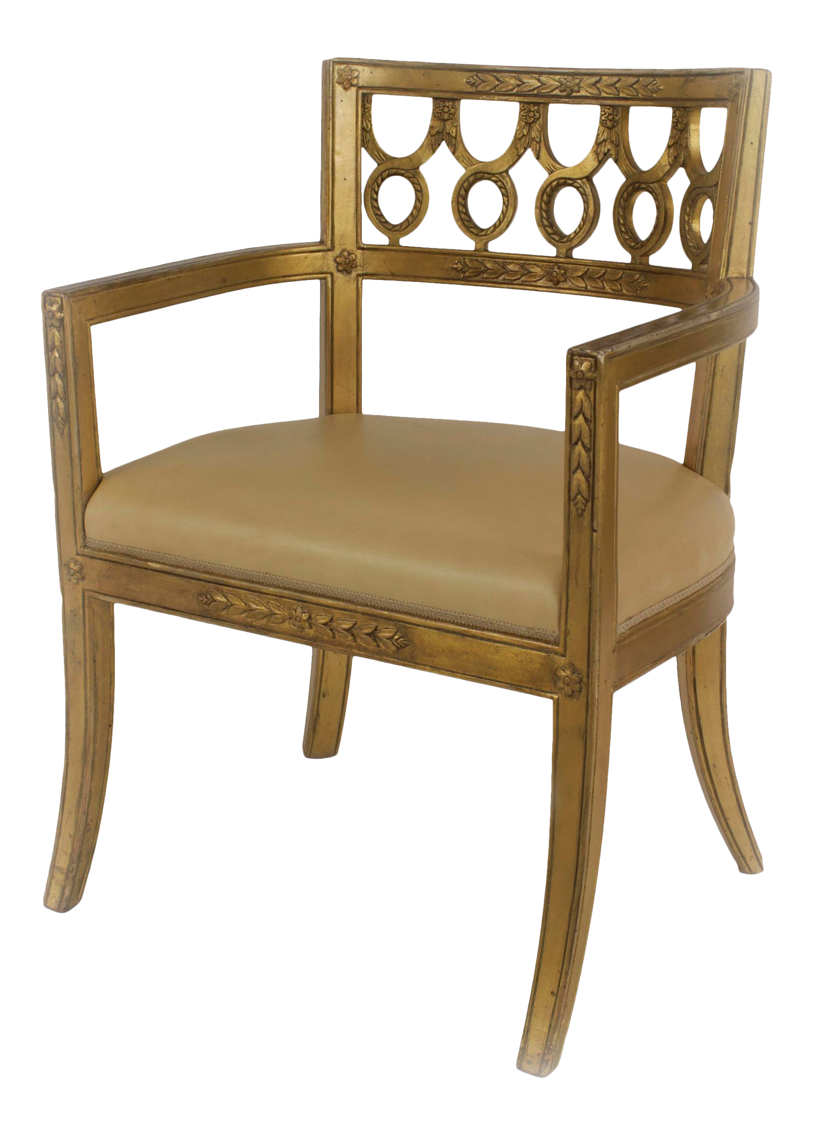 Italian Neo Classic Wooden Arm Chair Chairish