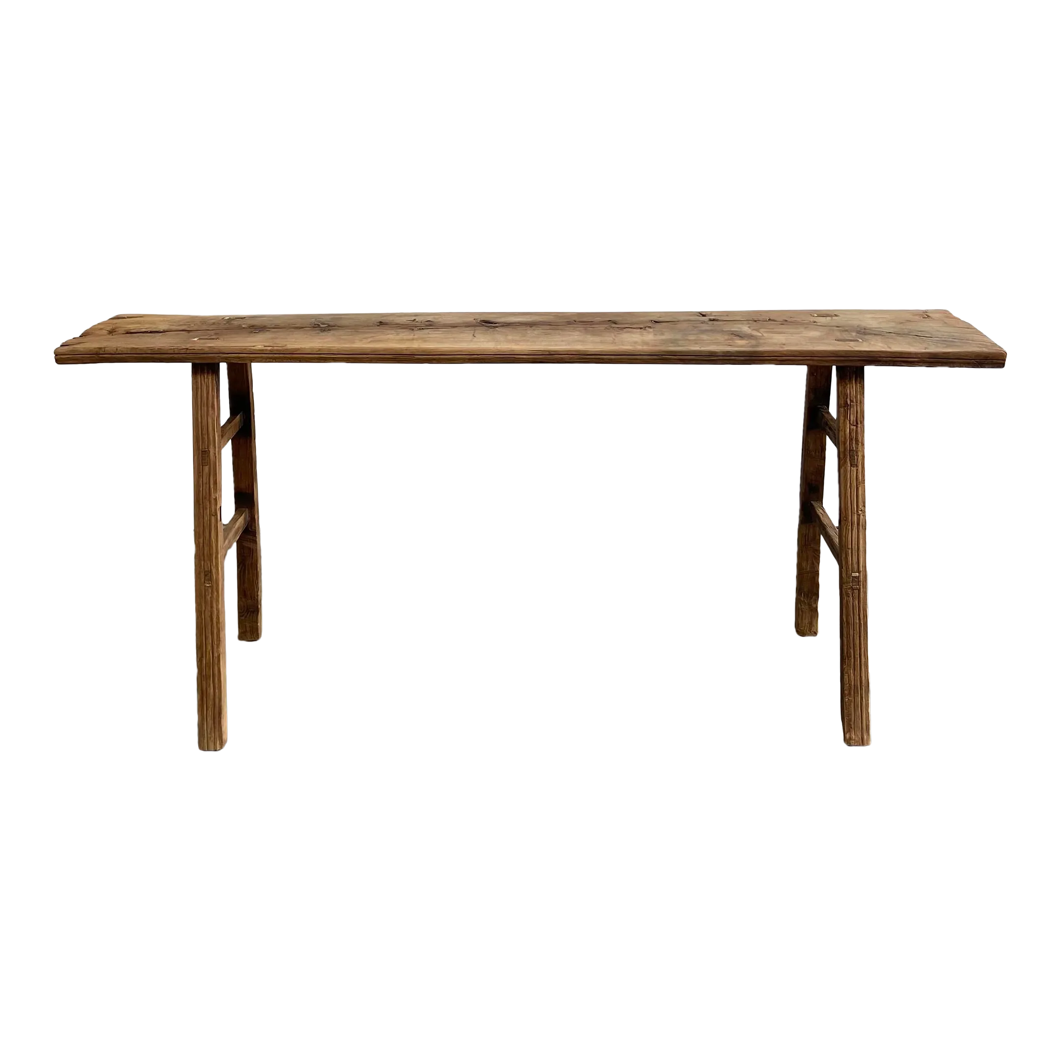 Late 20th Century Elm Wood Console Table Chairish