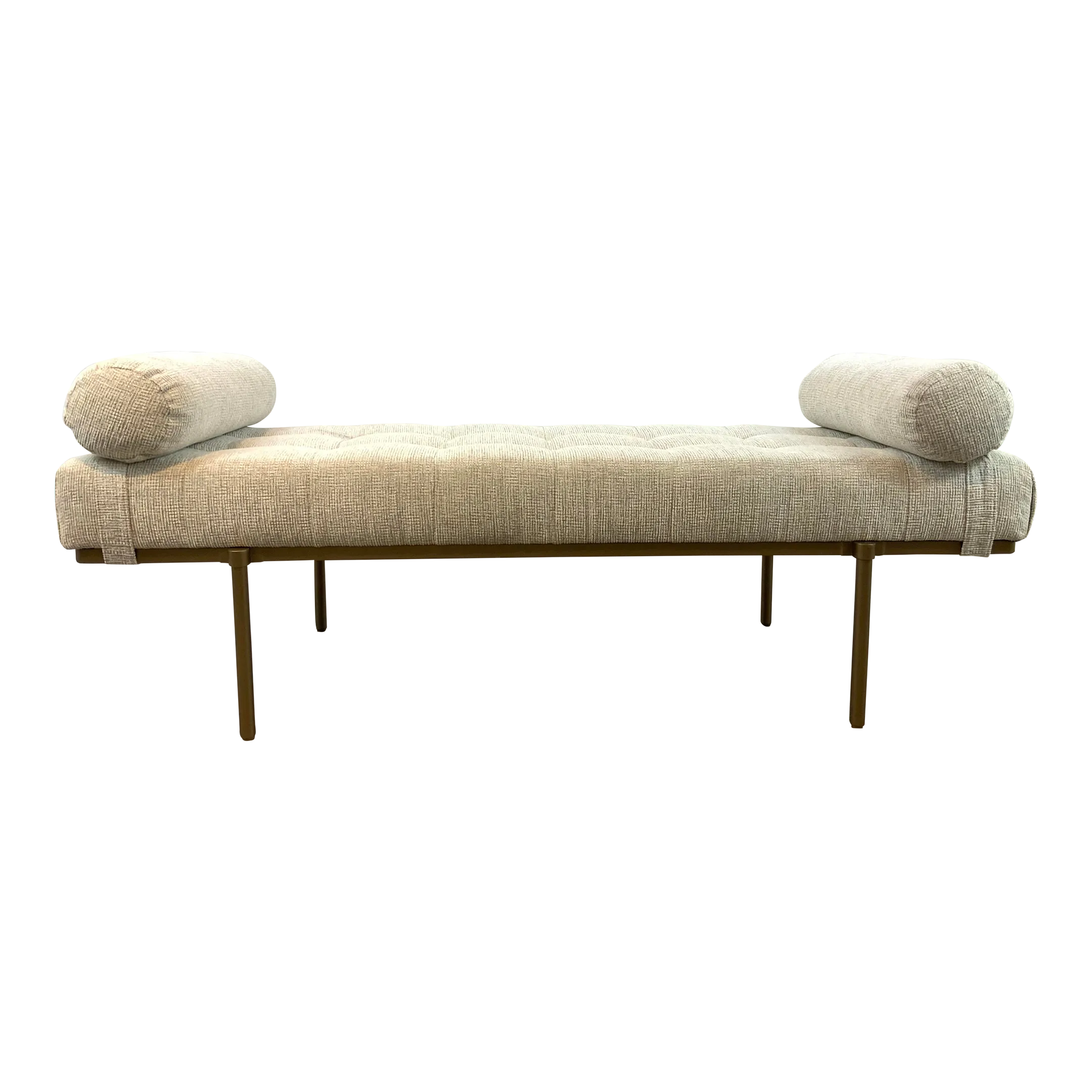 A.r.t. Modern Off-White Chenille Bolster Bench